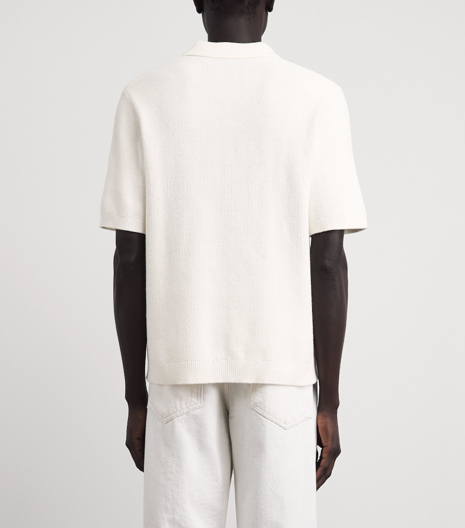 Wax London Mens Cotton Knitted Tellaro Shirt Ecru Image 5