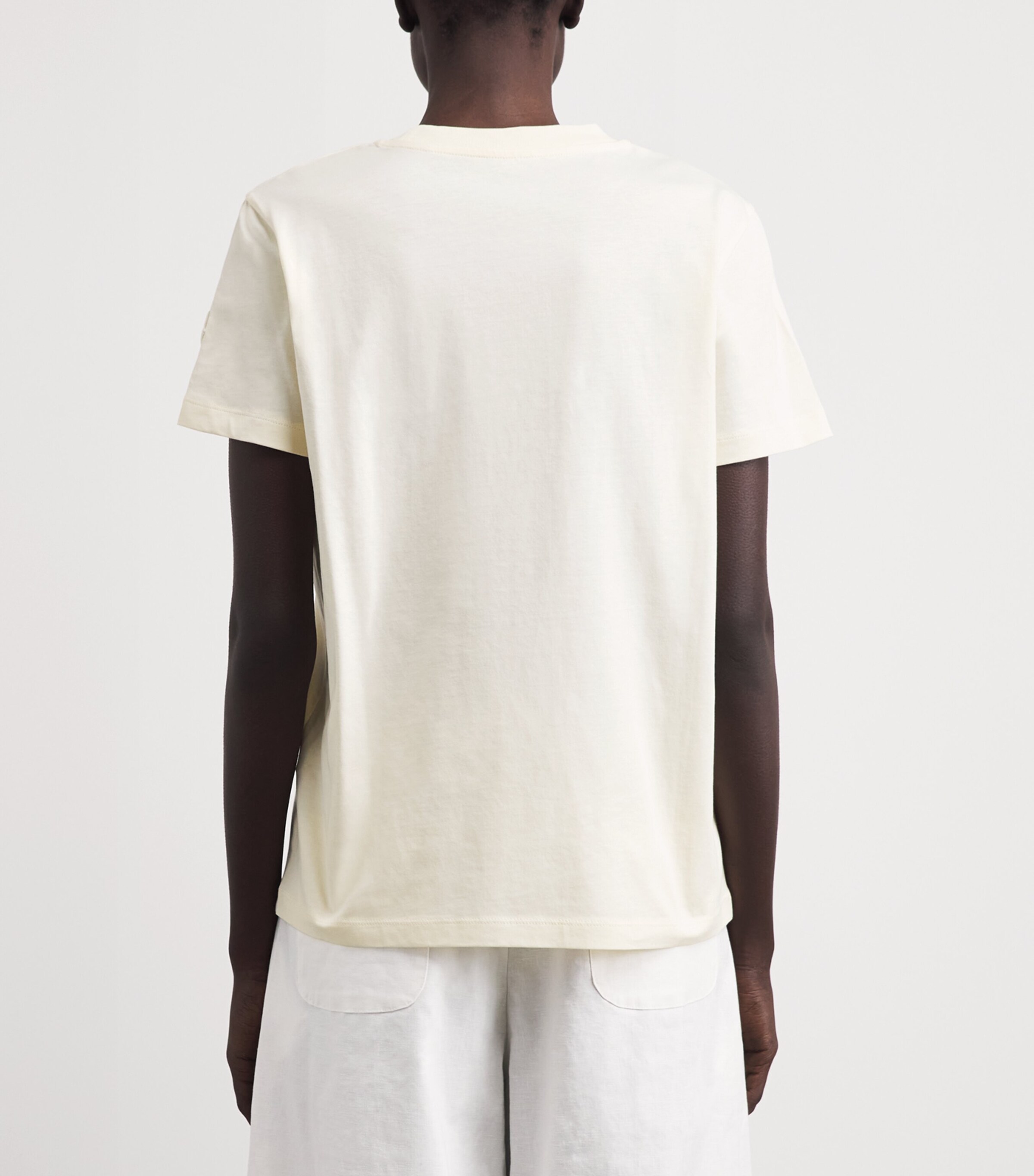 Moncler Womens Cotton Logo Embroidered T-Shirt Image 5