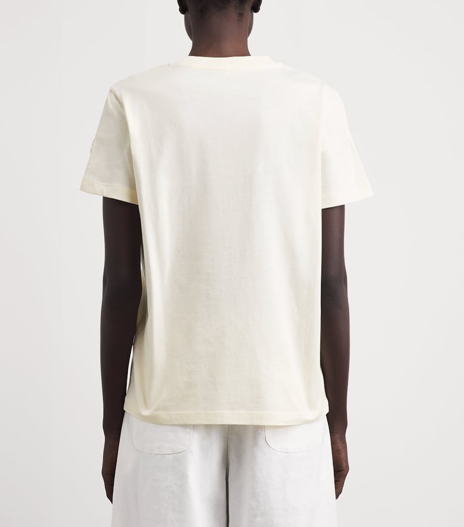 Moncler Womens Cotton Logo Embroidered T-Shirt Image 5