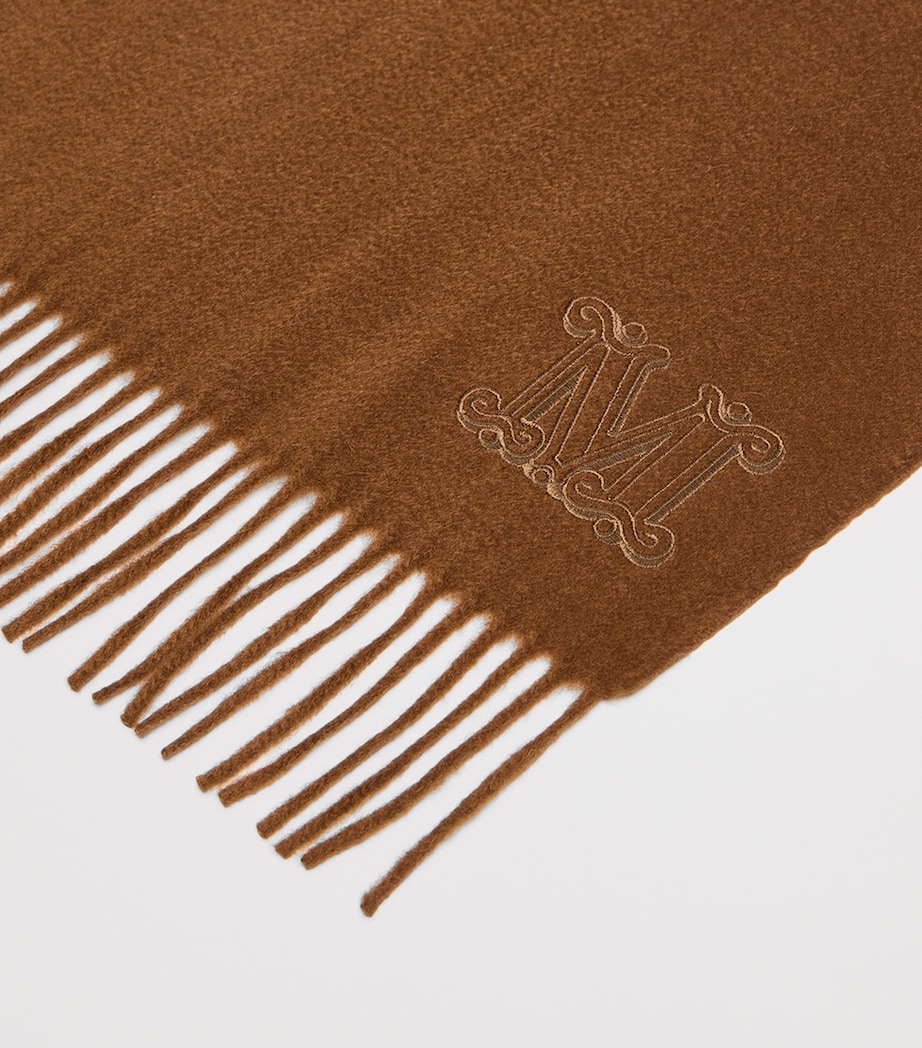 Max Mara Cashmere Monogram Scarf Hazelnut Brown Image 2