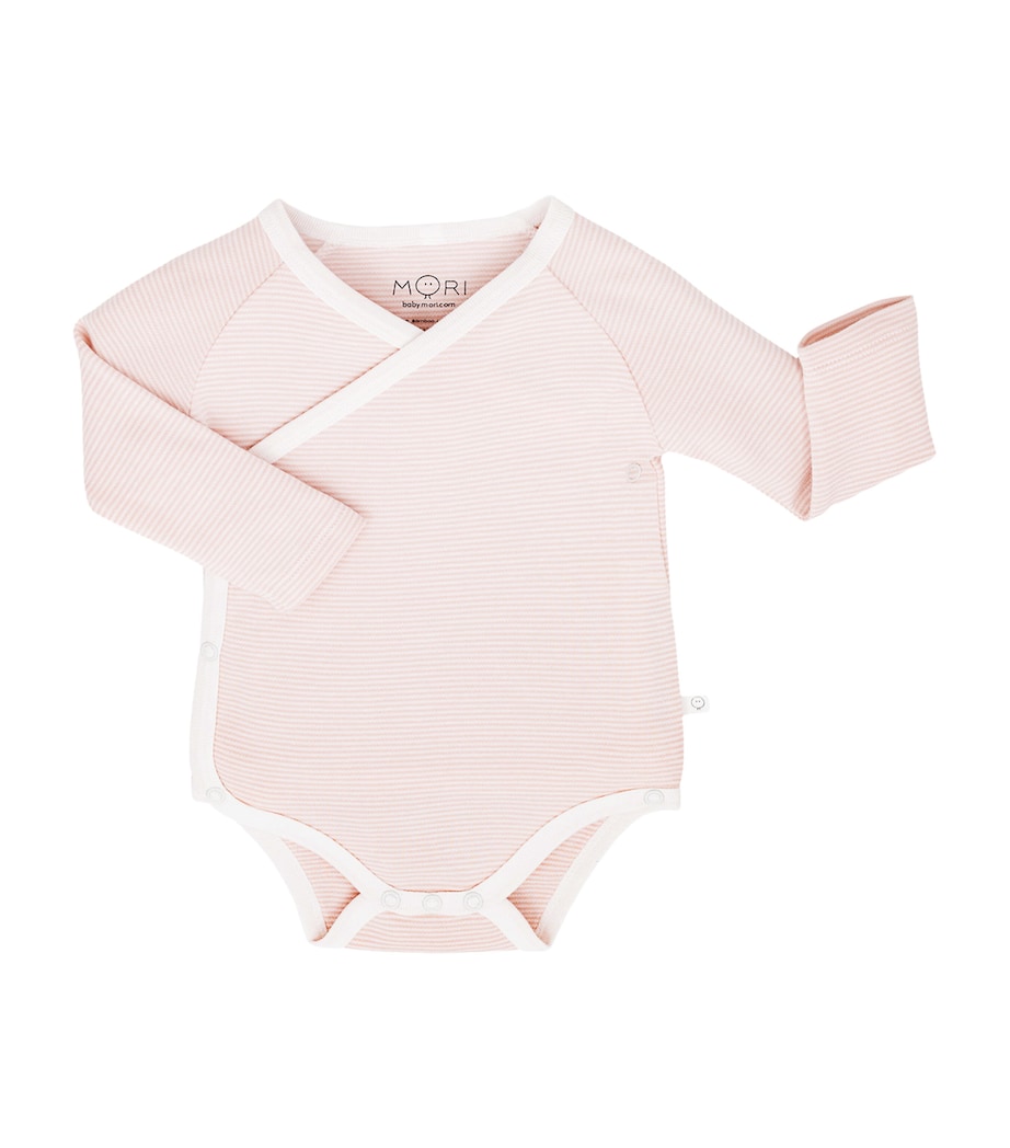 Bamboo-Blend Kimono Bodysuit (9-12 Months) BLUSH STRIPE Image 2