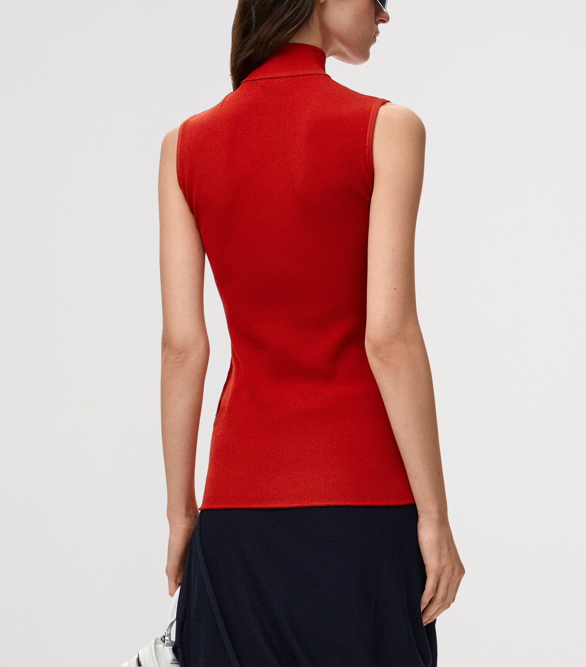 LOEWE Womens Sleeveless Rollneck Top Red Image 4