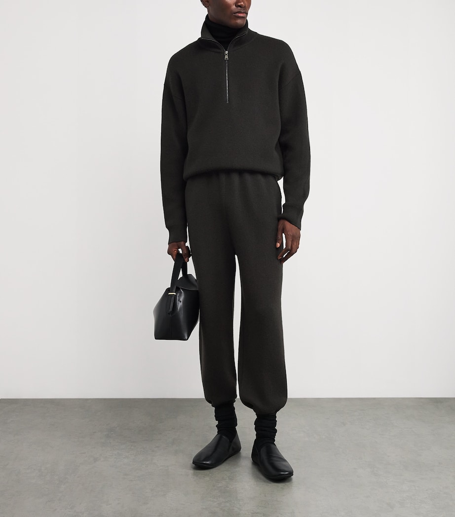 Cashmere-Merino-Blend Knitted Trousers Q25336 IRON/BLACK Image 2