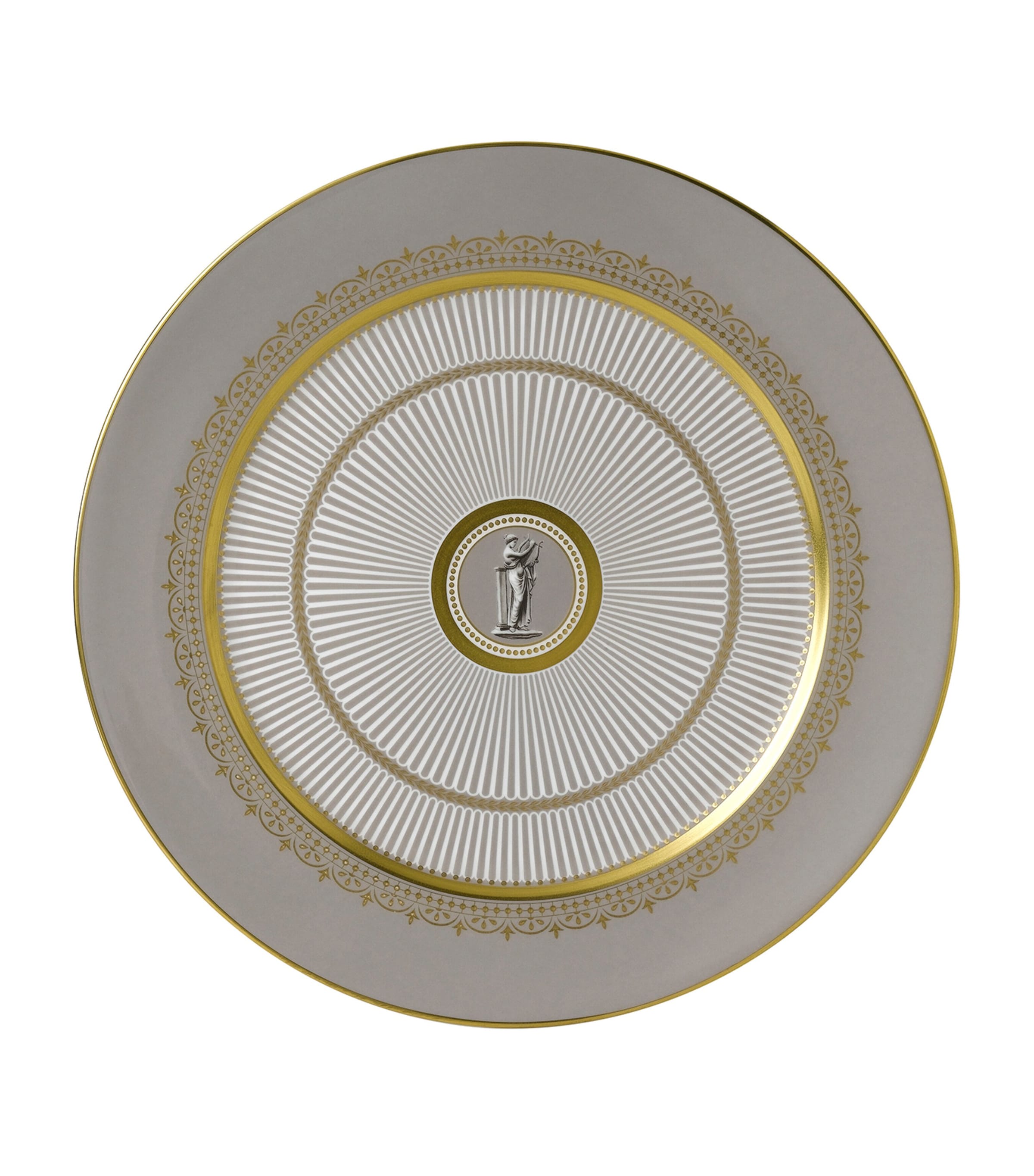 Wedgwood Anthemion Grey Plate In Grey