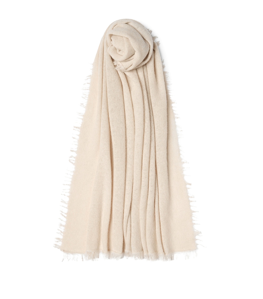 Marella Wool-Cashmer-Blend Scarf Cream Image 1