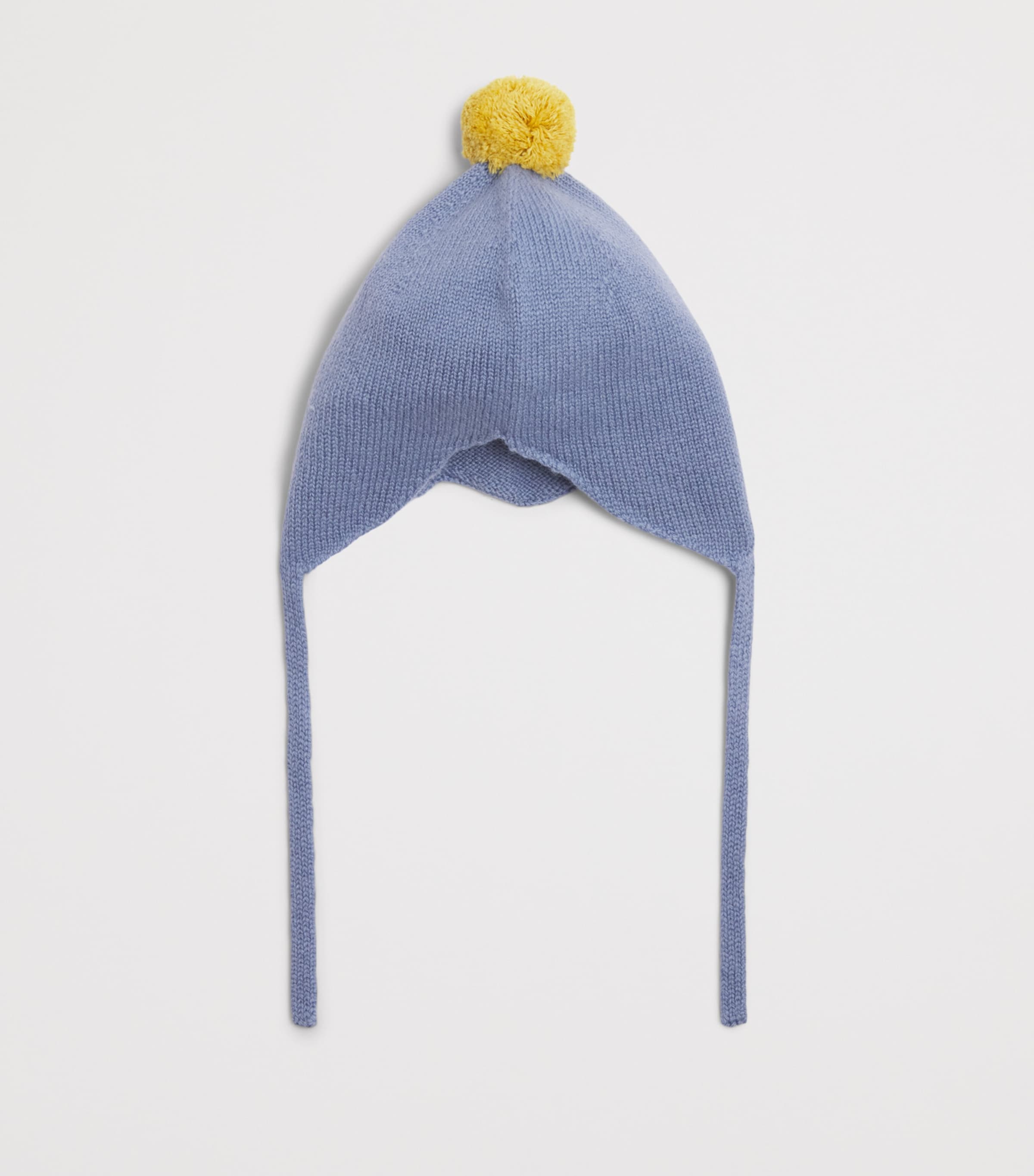 Rosie Sugden Cashmere Pom-Pom Bonnet (0-24 Months) Hudson Bay/gold Dust Image 2