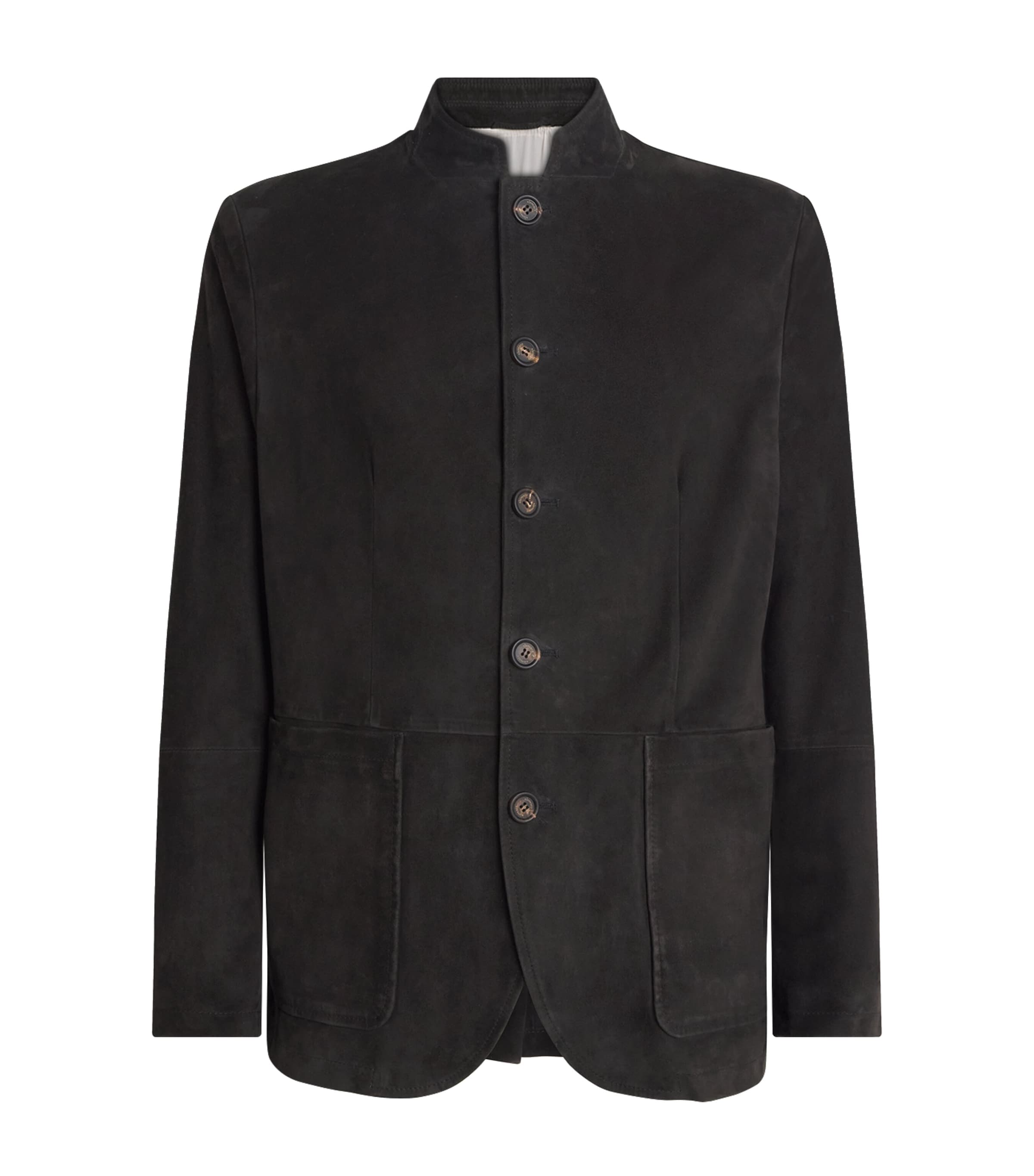 Eleventy Mens Suede Jacket Nero Image 1