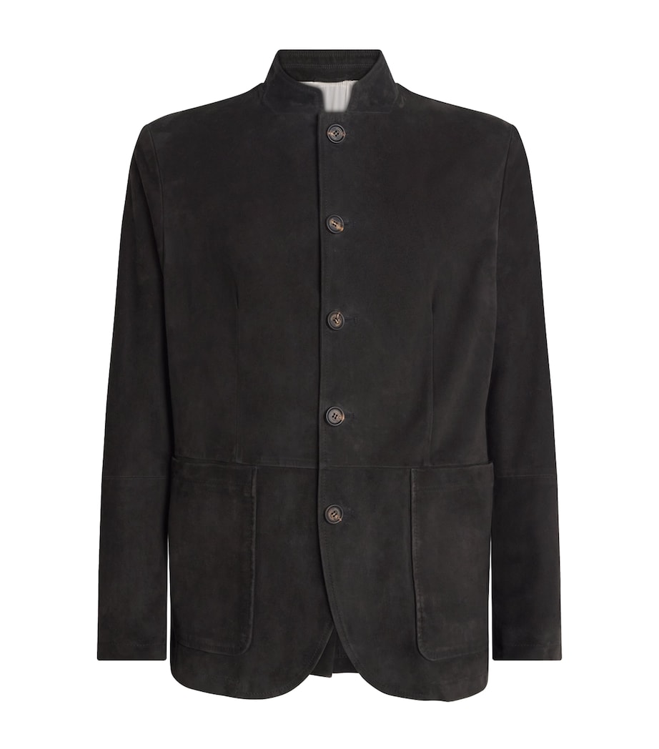 Eleventy Mens Suede Jacket Nero Image 1