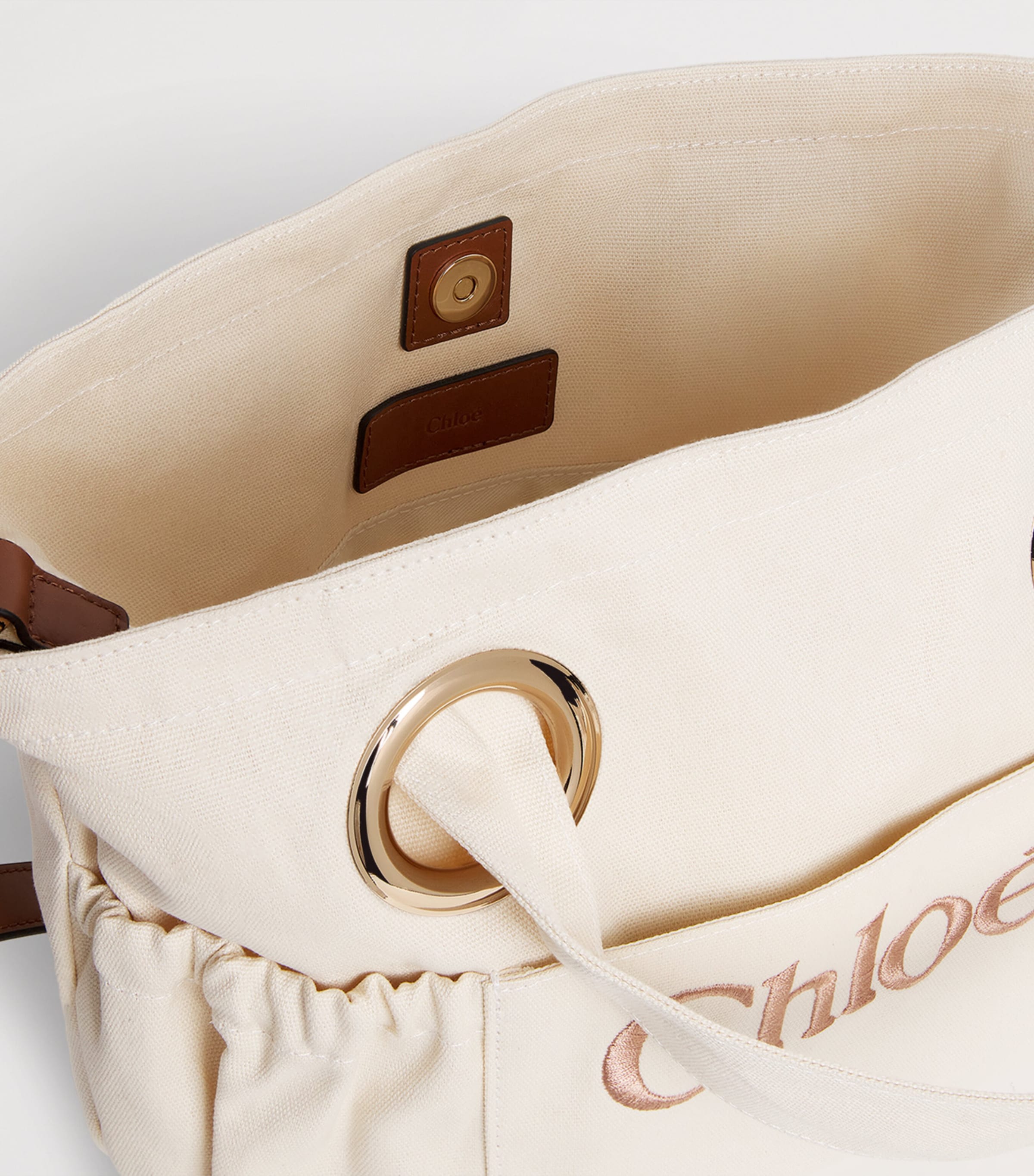 Chloé Kids Cotton Logo Basket Bag Image 3
