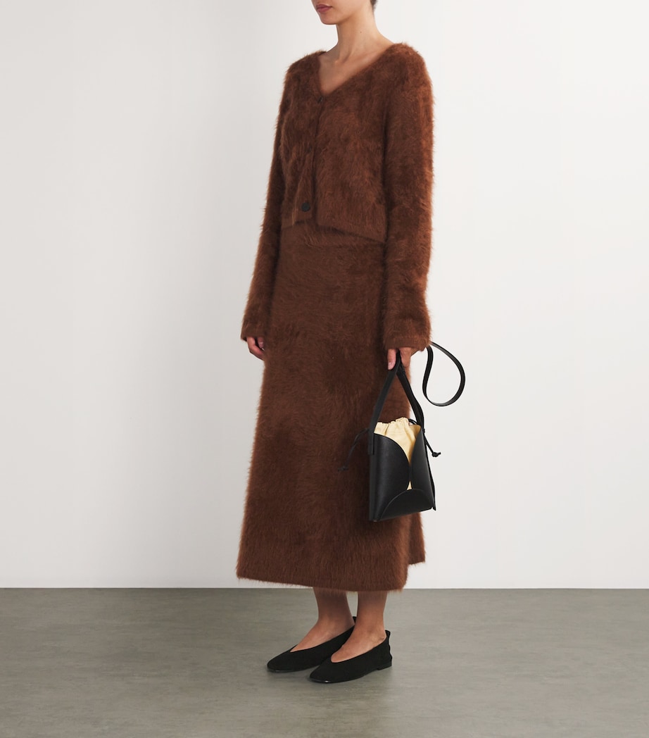 Suede Square-Toe Ballet Flats BLACK Image 5