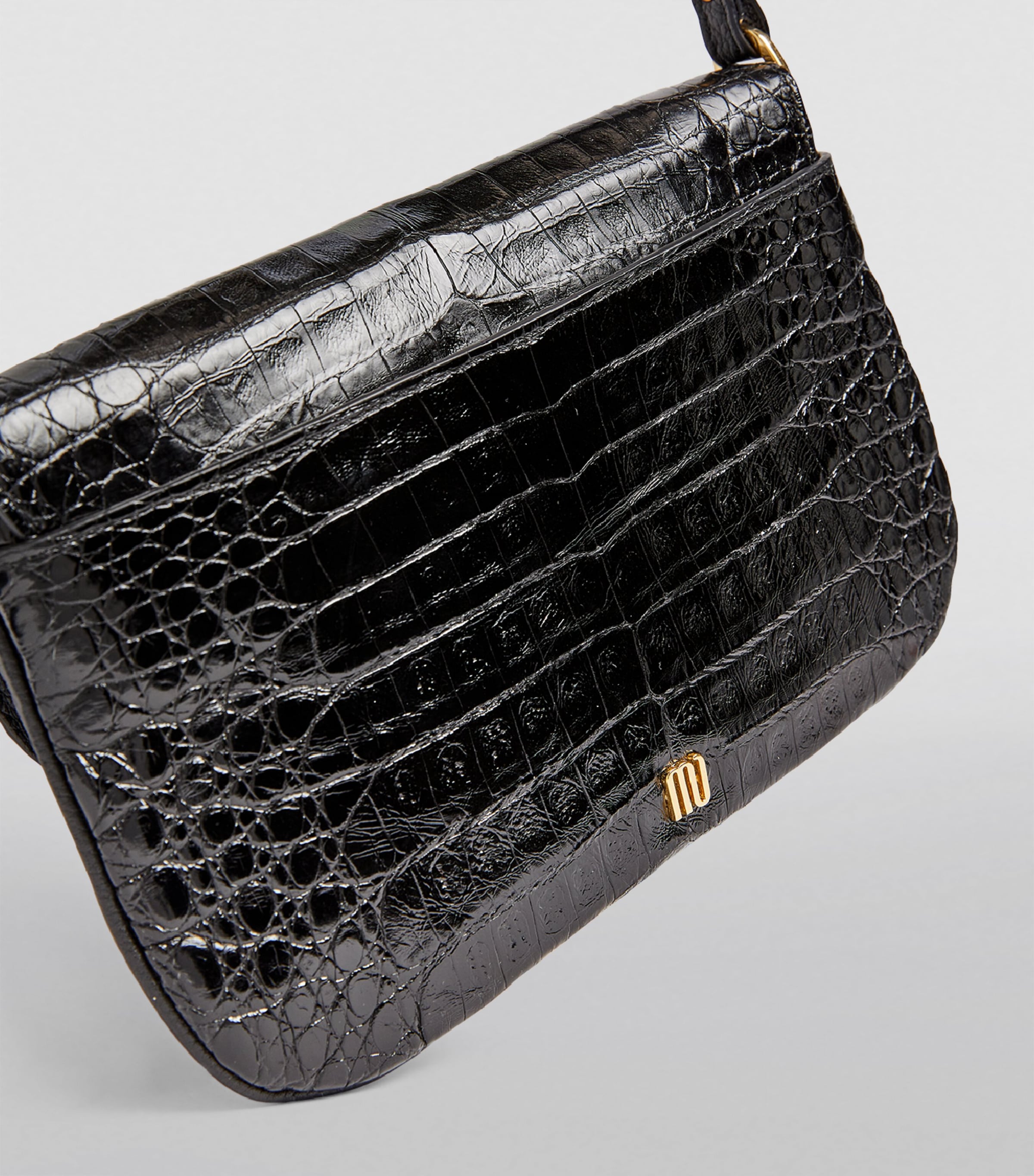Maria Oliver Crocodile Luisa Shoulder Bag Black Bk Image 3