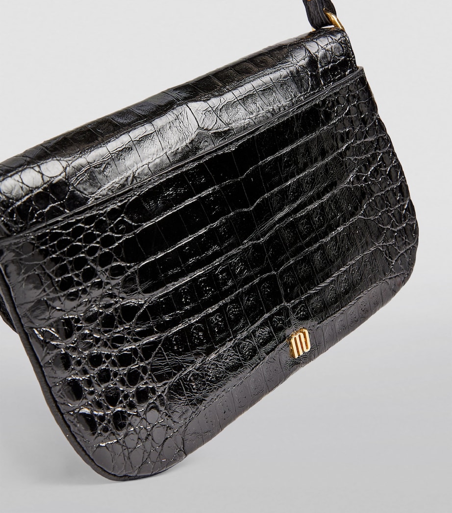 Maria Oliver Crocodile Luisa Shoulder Bag Black Bk Image 3