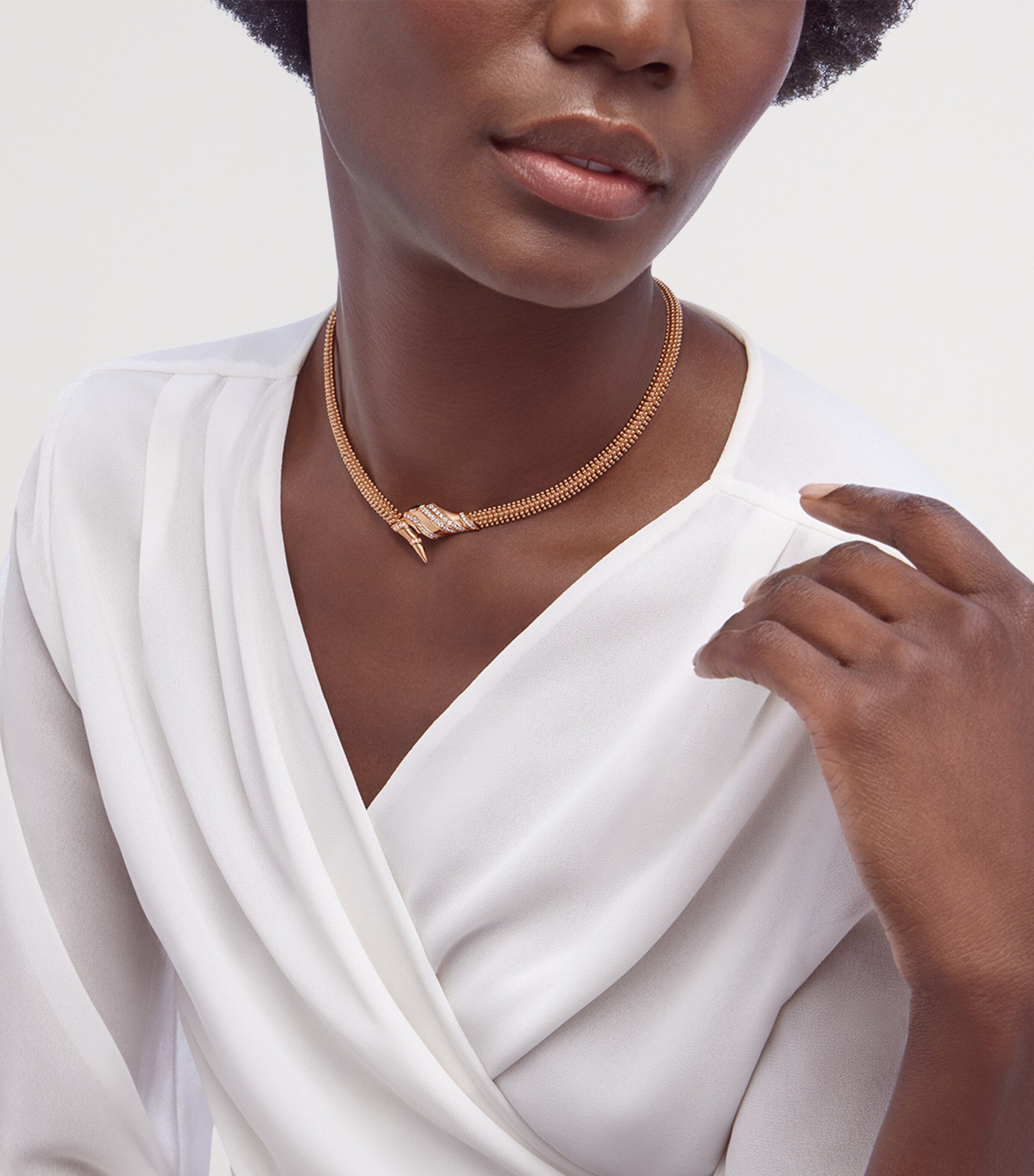 Bvlgari Rose Gold and Diamond Serpenti Necklace Gold Image 4