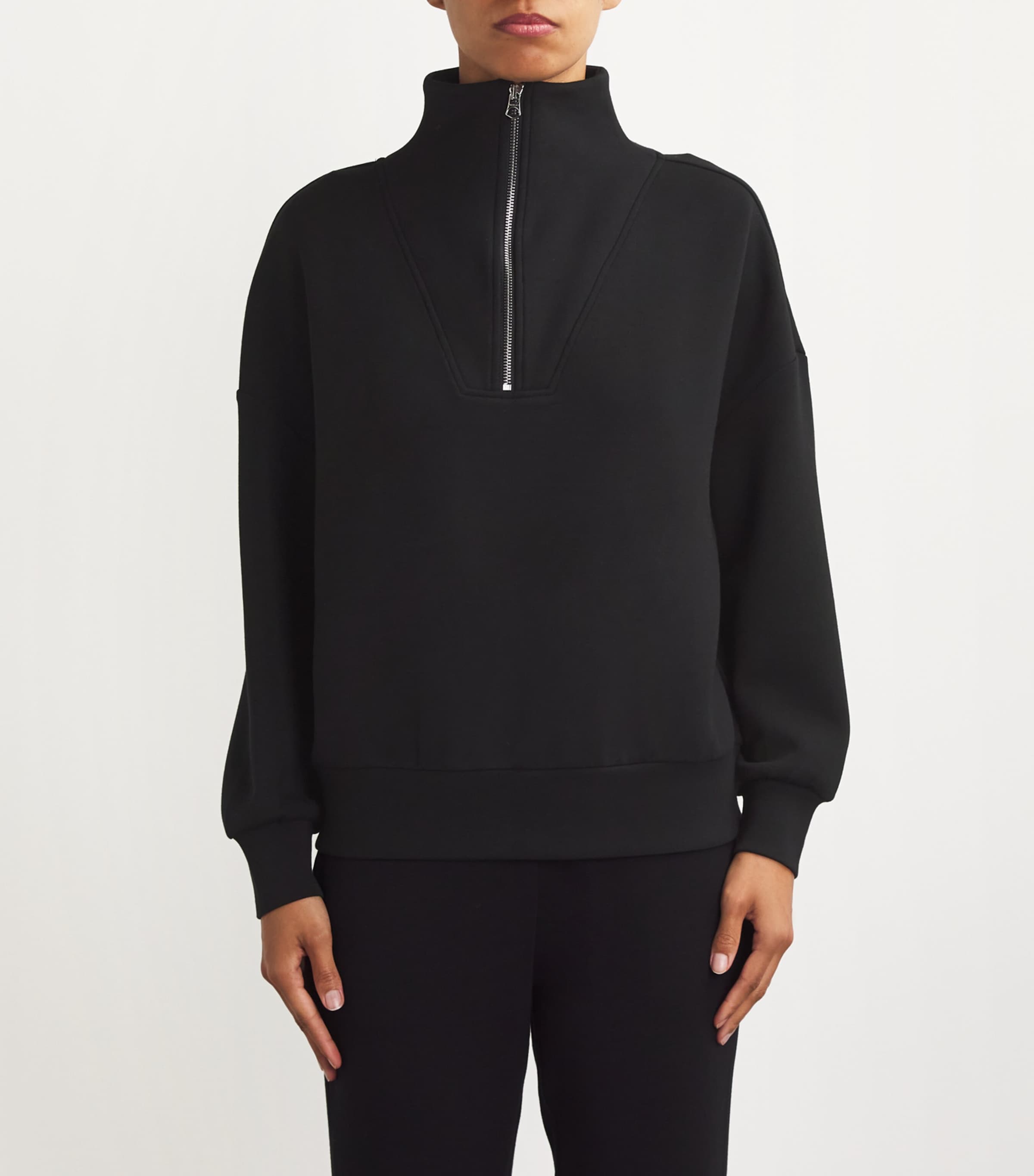 DoubleSoft Hawley Half-Zip Sweatshirt BLACK Image 3