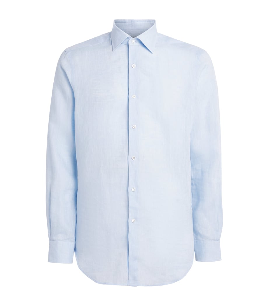 Pal Zileri Mens Linen Shirt Light Blue Image 1
