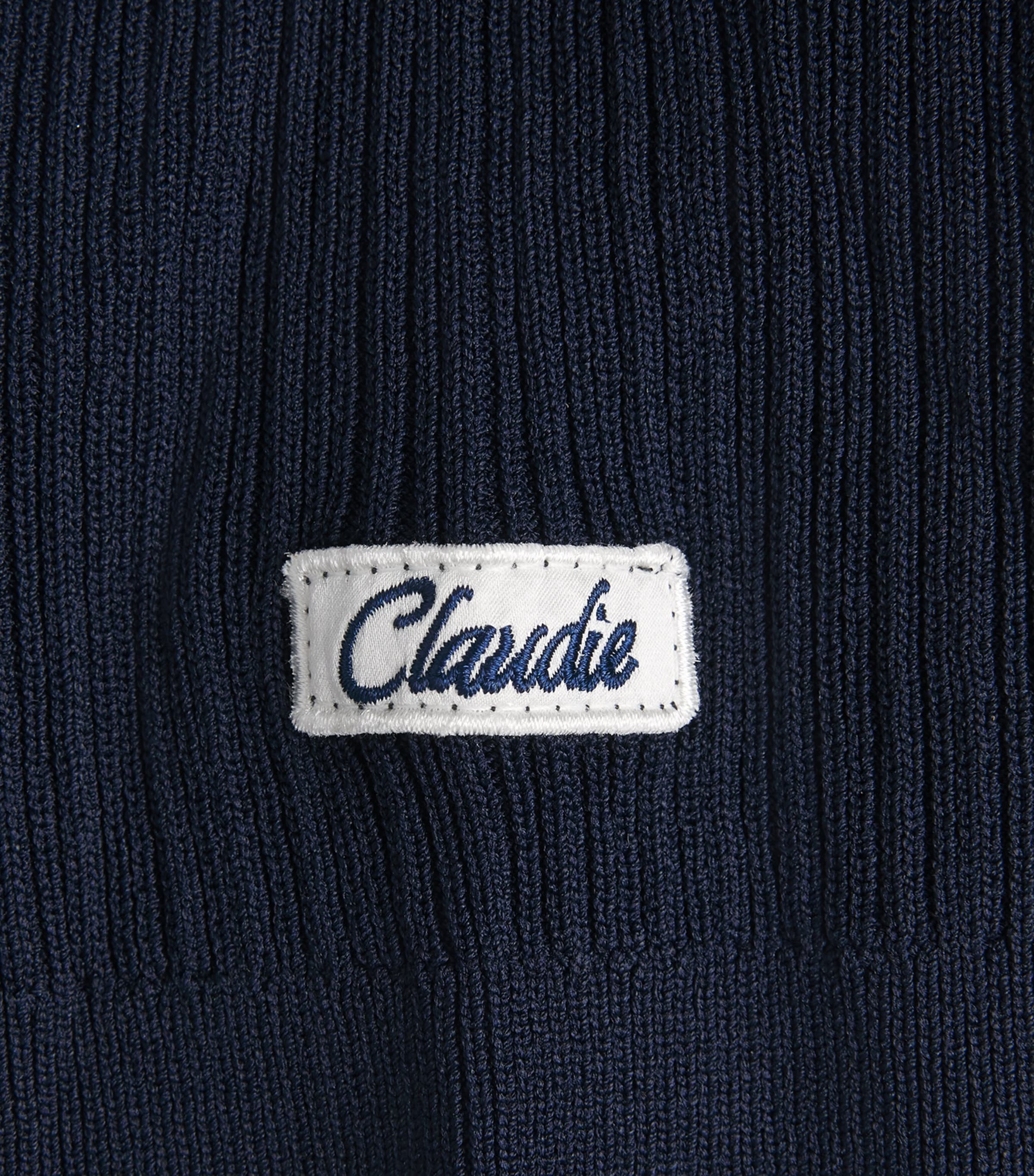 Claudie Pierlot Womens Rib-Knit Top Navy Image 6