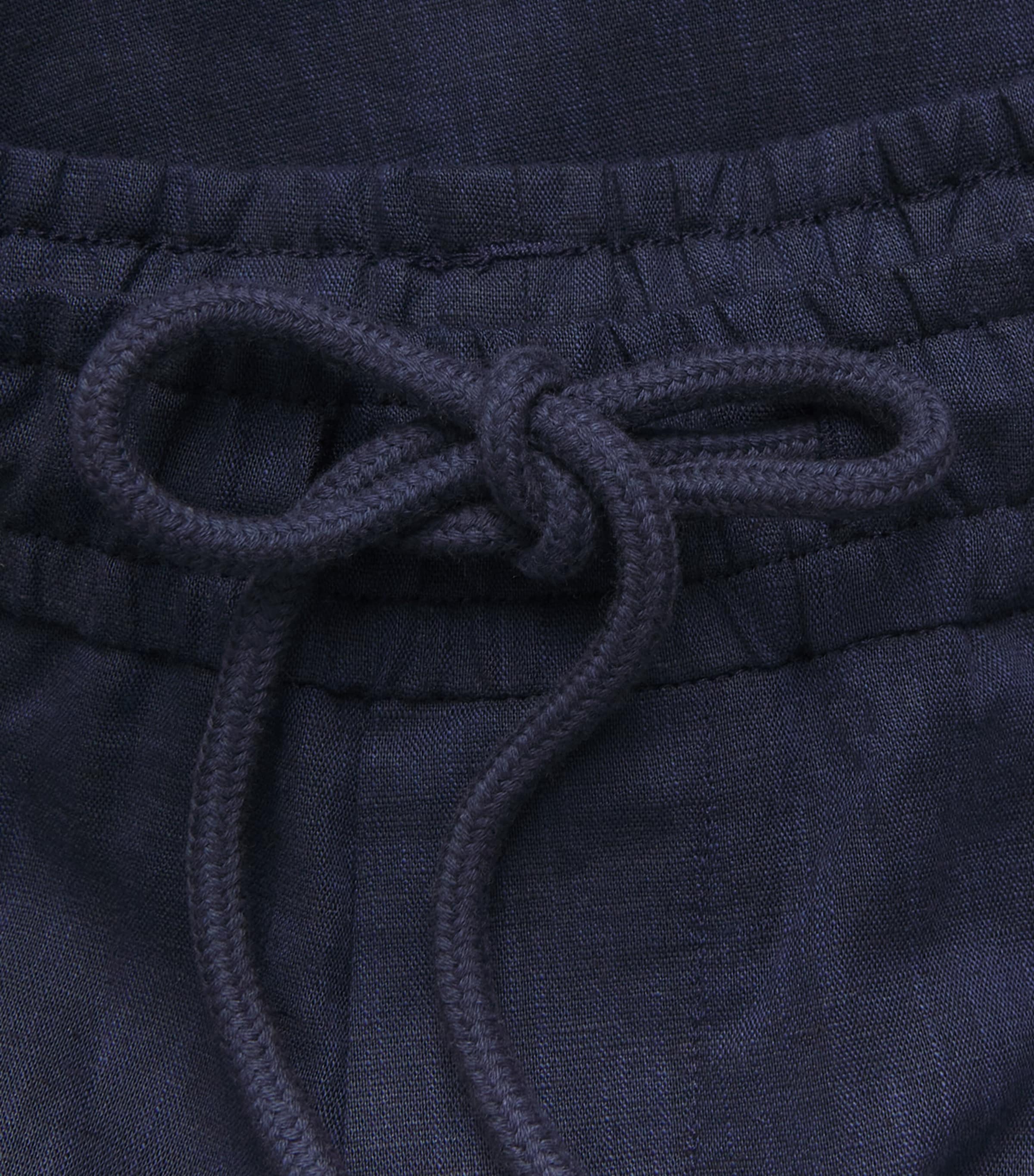 Zimmerli Mens Linen-Cotton Drawstring Trousers Navy Image 6