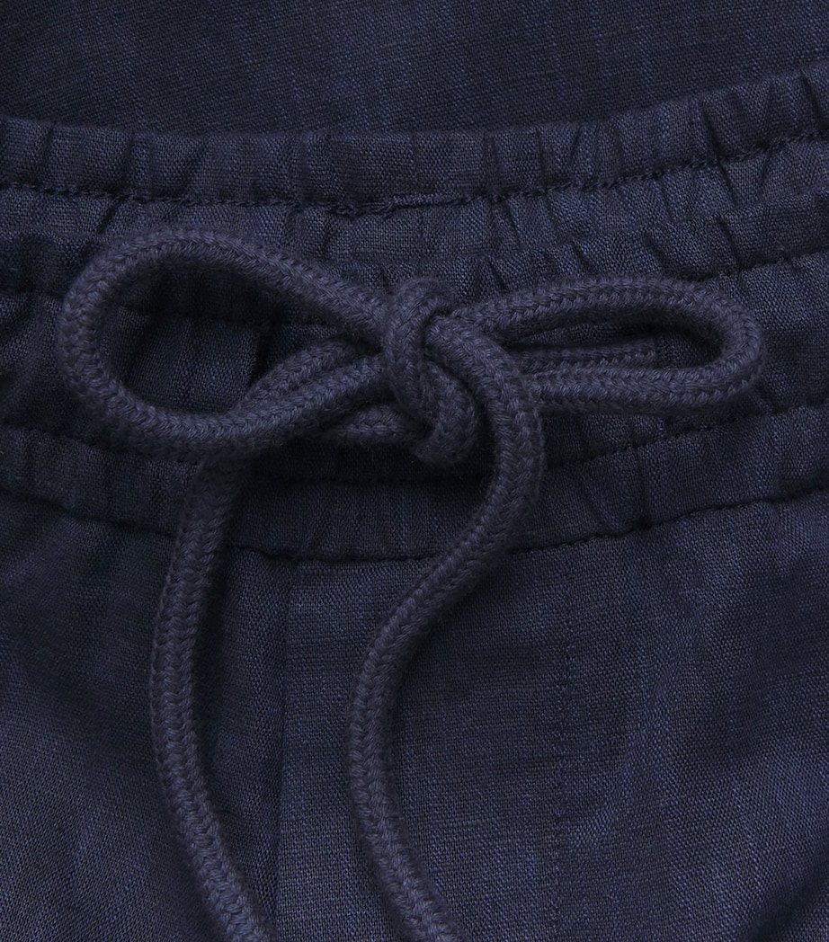 Zimmerli Mens Linen-Cotton Drawstring Trousers Navy Image 6