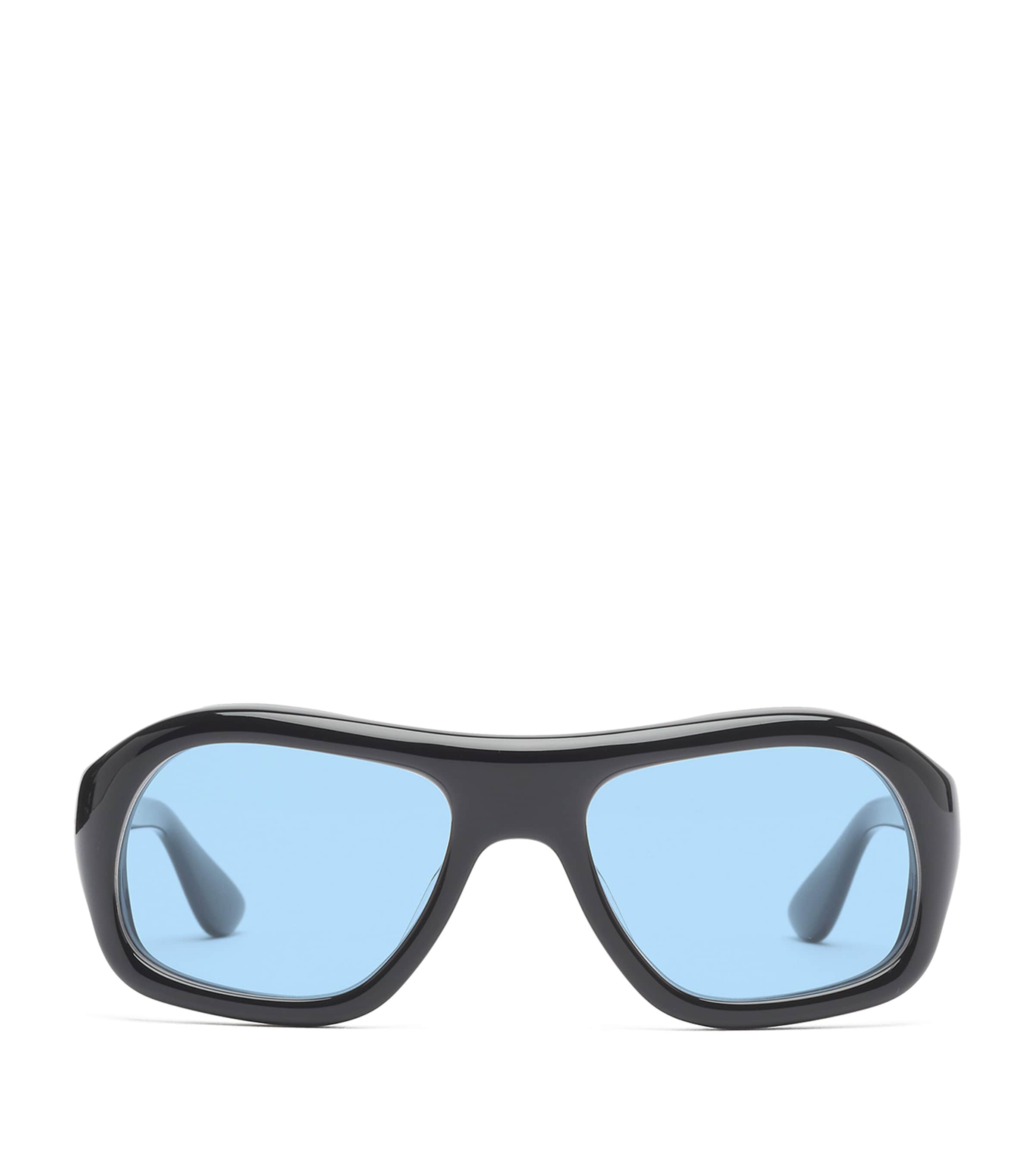 Acetate Gray Sunglasses BLACK/ BLUE Image 1