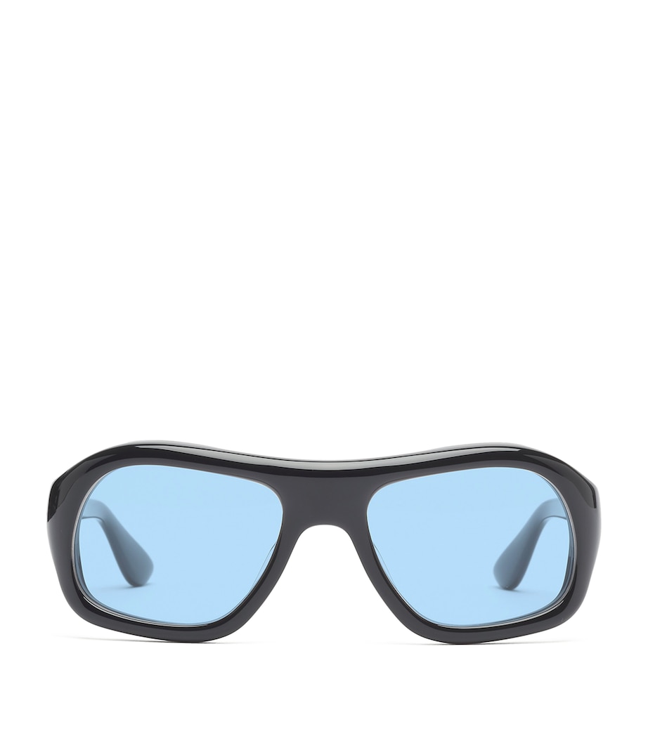 Acetate Gray Sunglasses BLACK/ BLUE Image 1