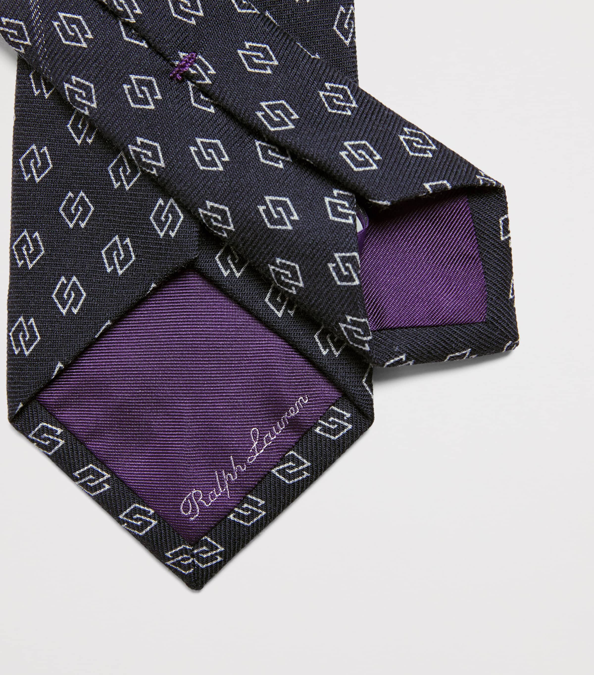 Silk Jacquard Tie NAVY Image 3