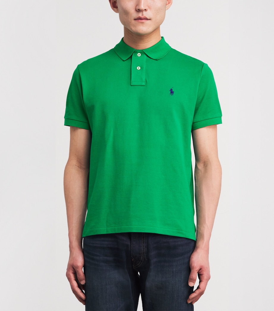 Polo Ralph Lauren Mens Cotton Mesh Custom-Fit Polo Shirt Green Image 3