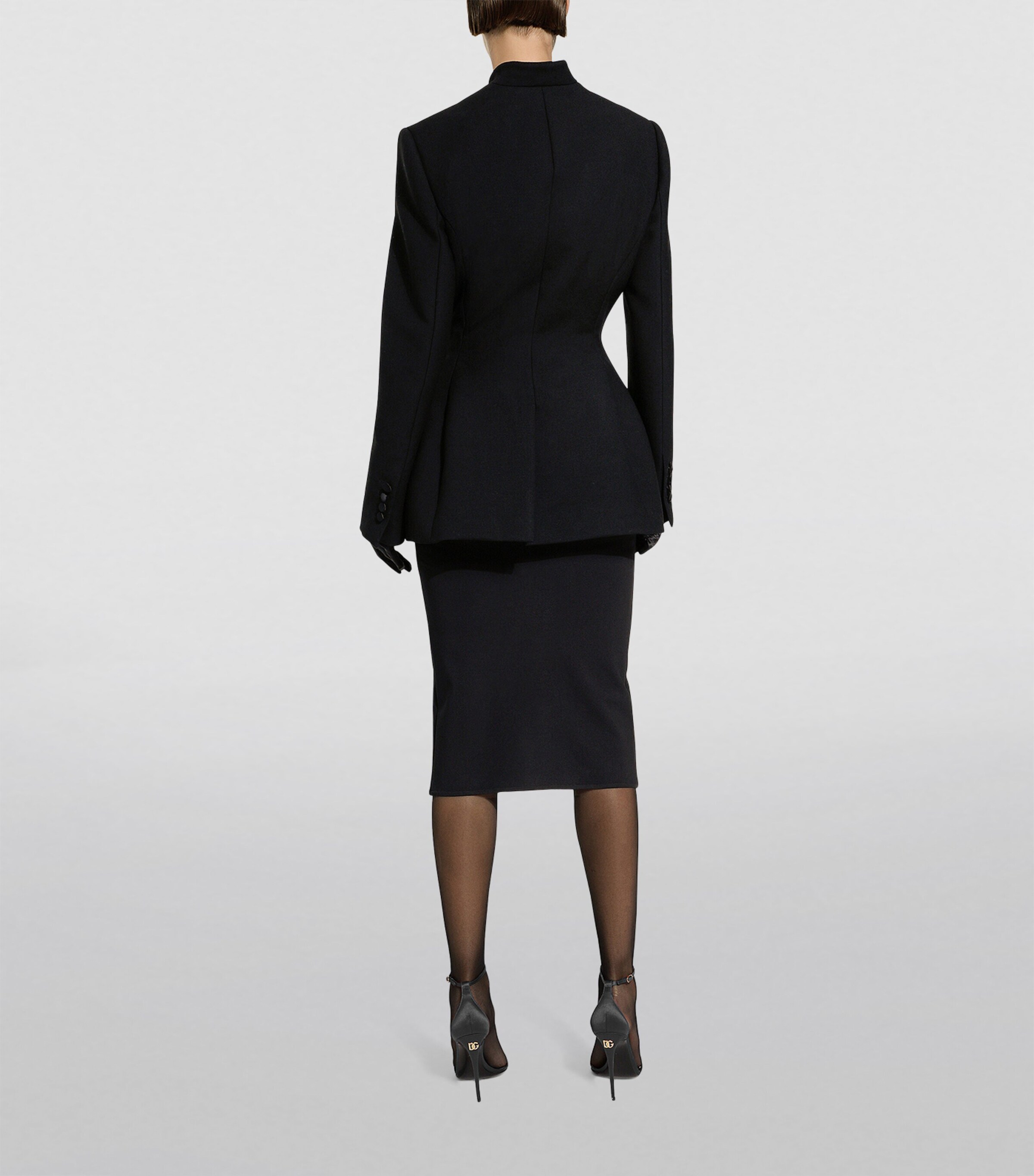 Pencil Midi Skirt N0000-BLACK Image 6