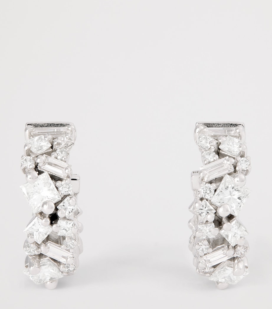 Suzanne Kalan White Gold and Diamond La Fantaisie Hoop Earrings Wg/wd Image 3