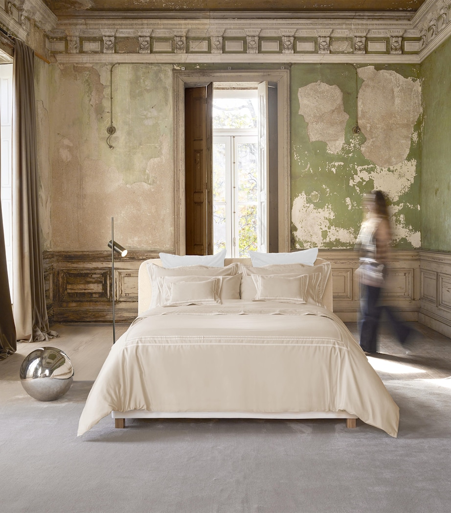 Sonata Super King Duvet Cover Set SAND/WHITE Image 2