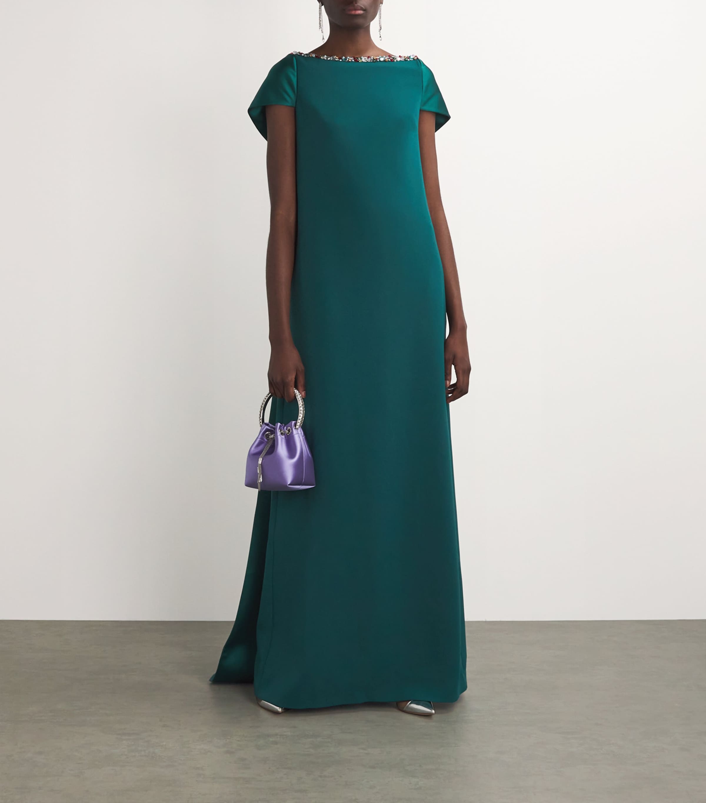 Safiyaa Green Satin Sallie Gown | Harrods US Safiyaa Green Satin Sallie Gown | Harrods US
