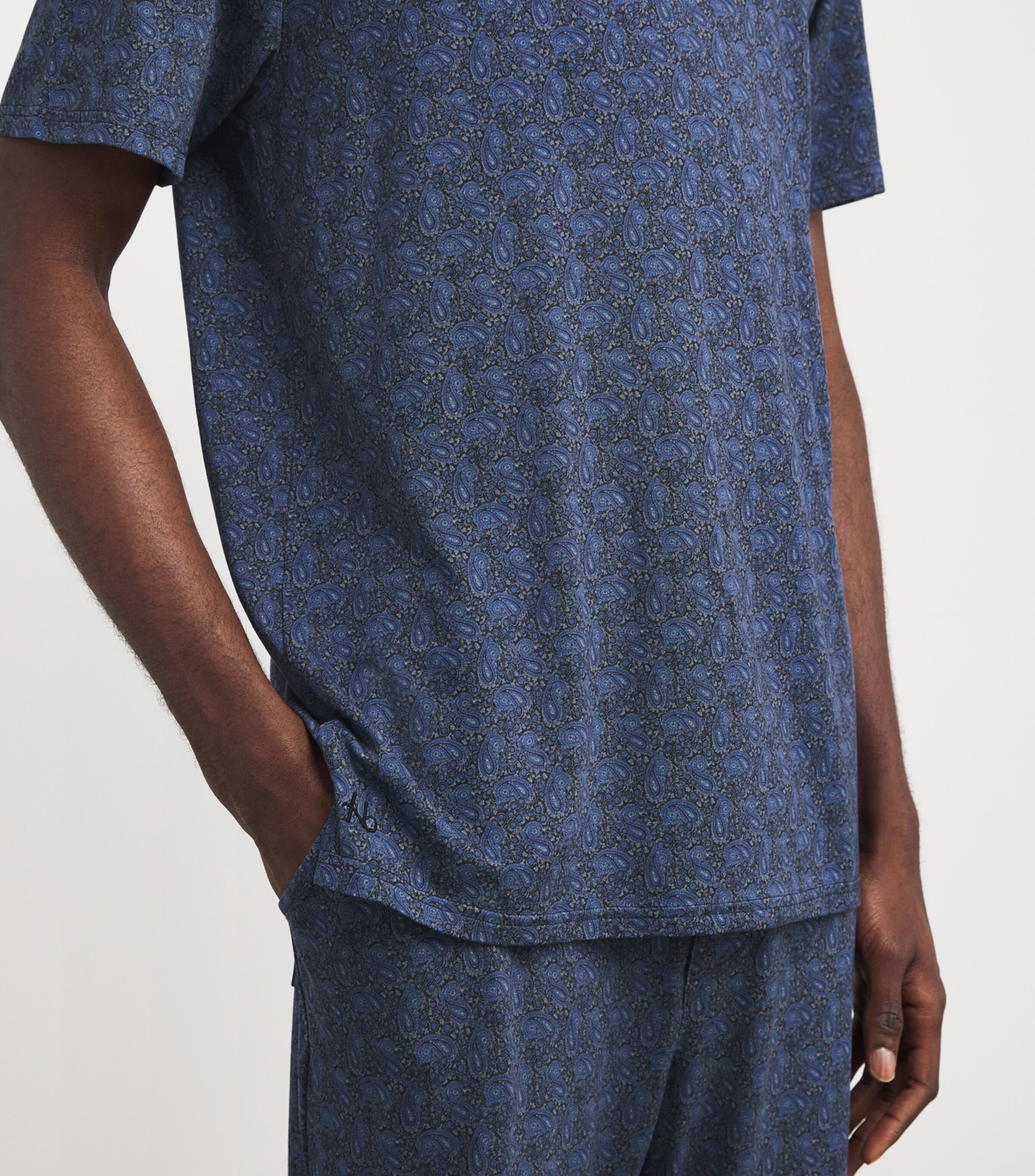 Jersey Printed Contrast T-Shirt HENRY NAVY/MID GREY Image 6