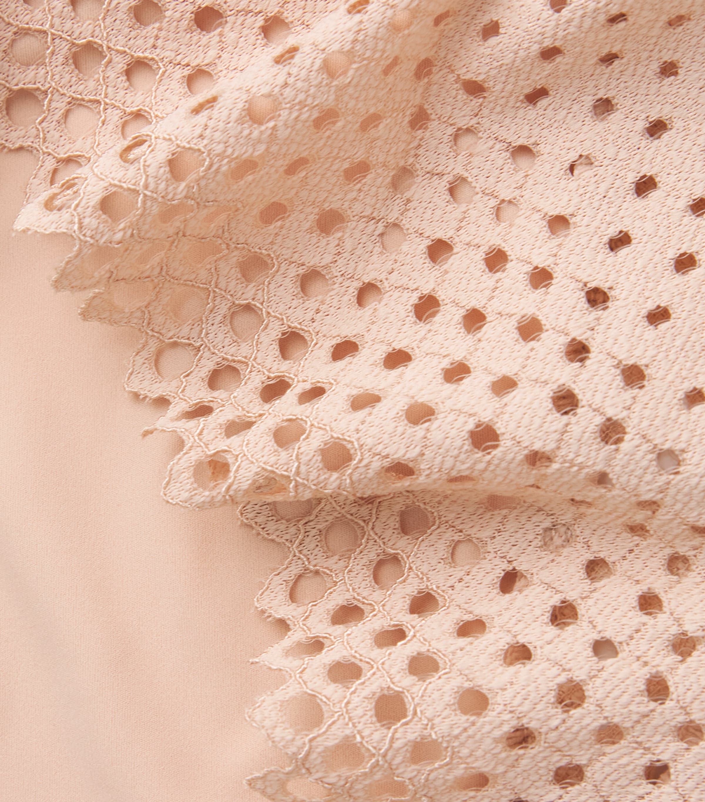 Wolford Womens Romantic Net Briefs Rose Tan Image 4