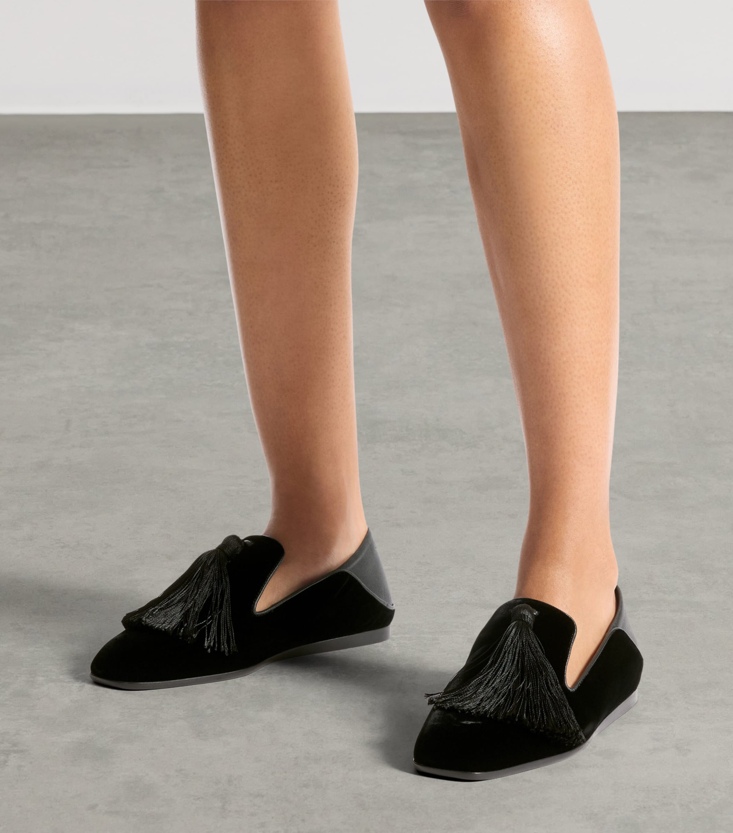 Eliot Velvet Tassel Ballet Flats BLACK/BLACK Image 2