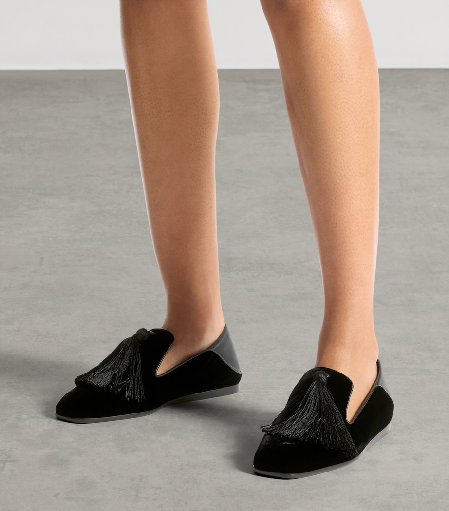 Eliot Velvet Tassel Ballet Flats BLACK/BLACK Image 2