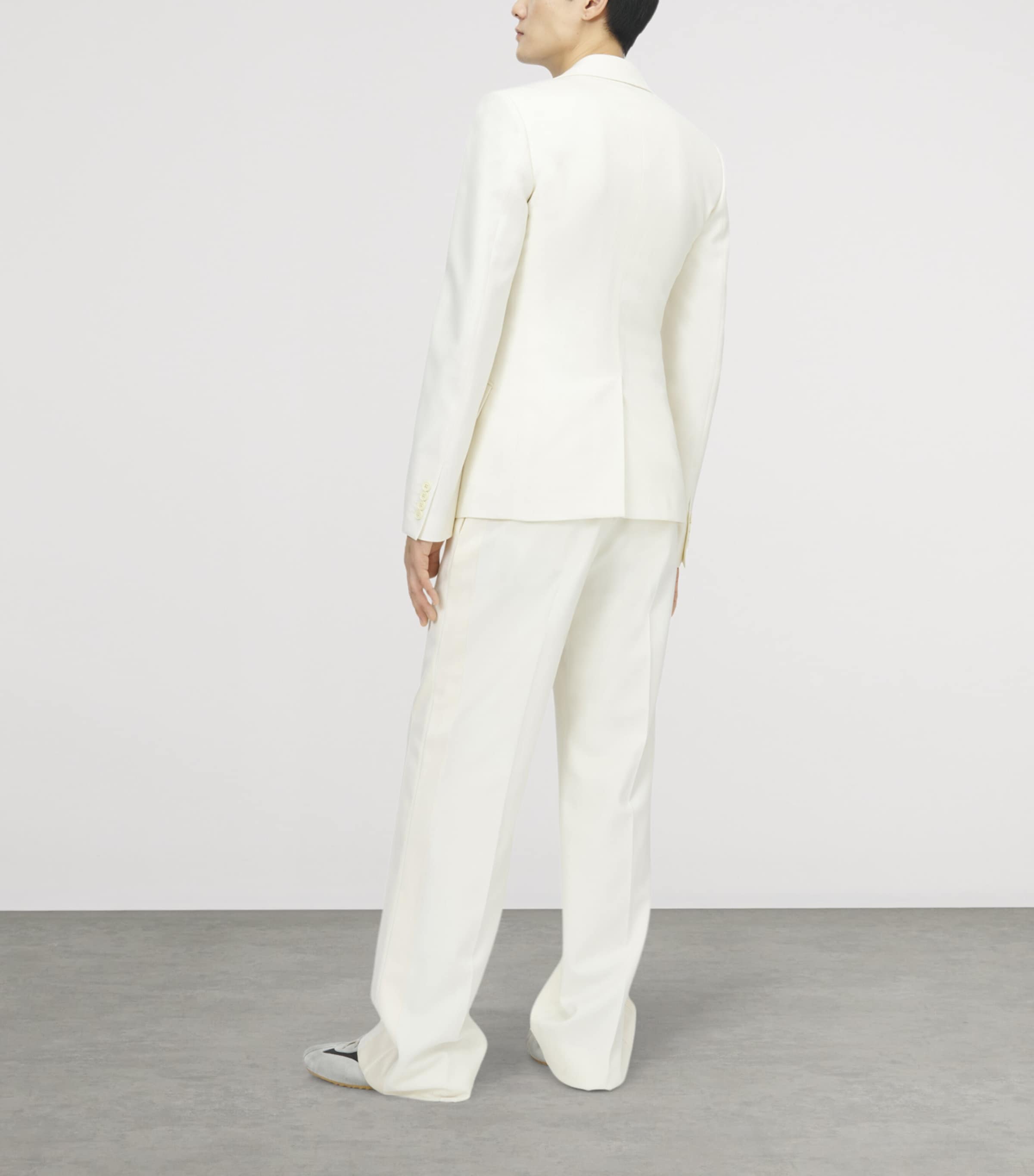 McQueen Mens Wool Wide-Leg Trousers Image 3
