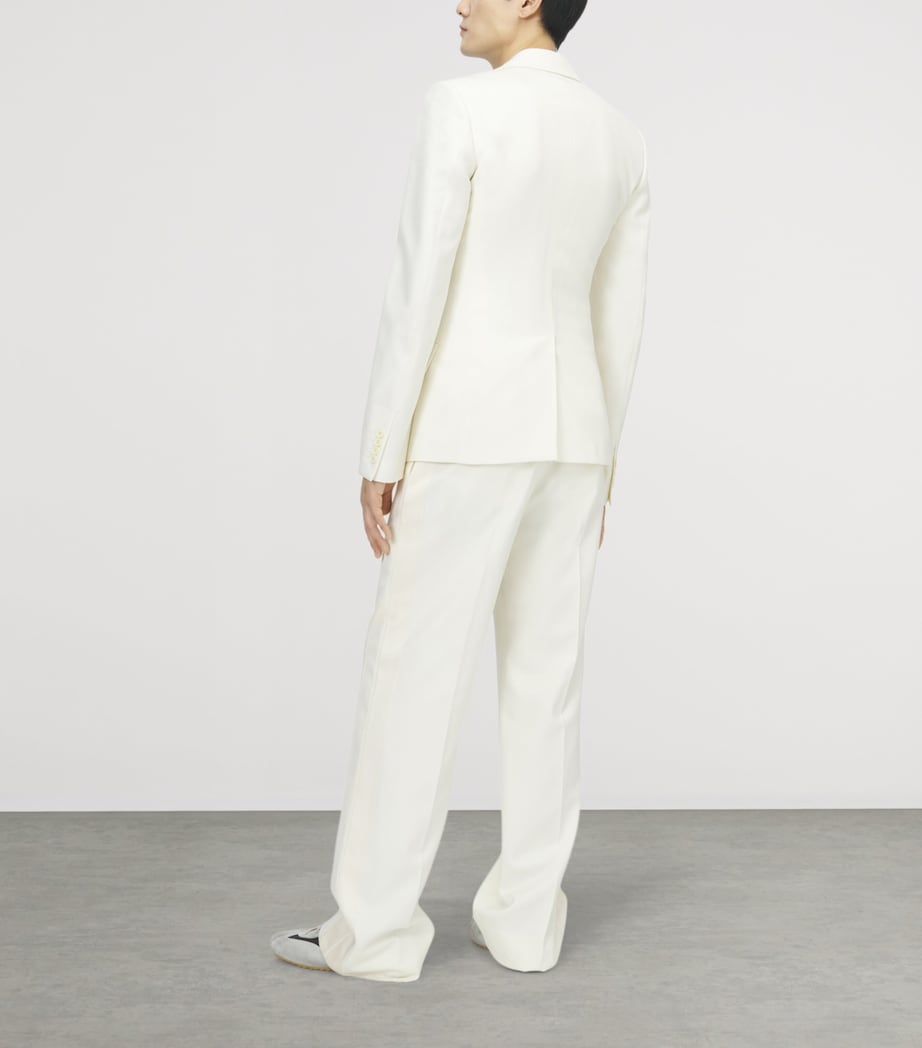 McQueen Mens Wool Wide-Leg Trousers Image 3
