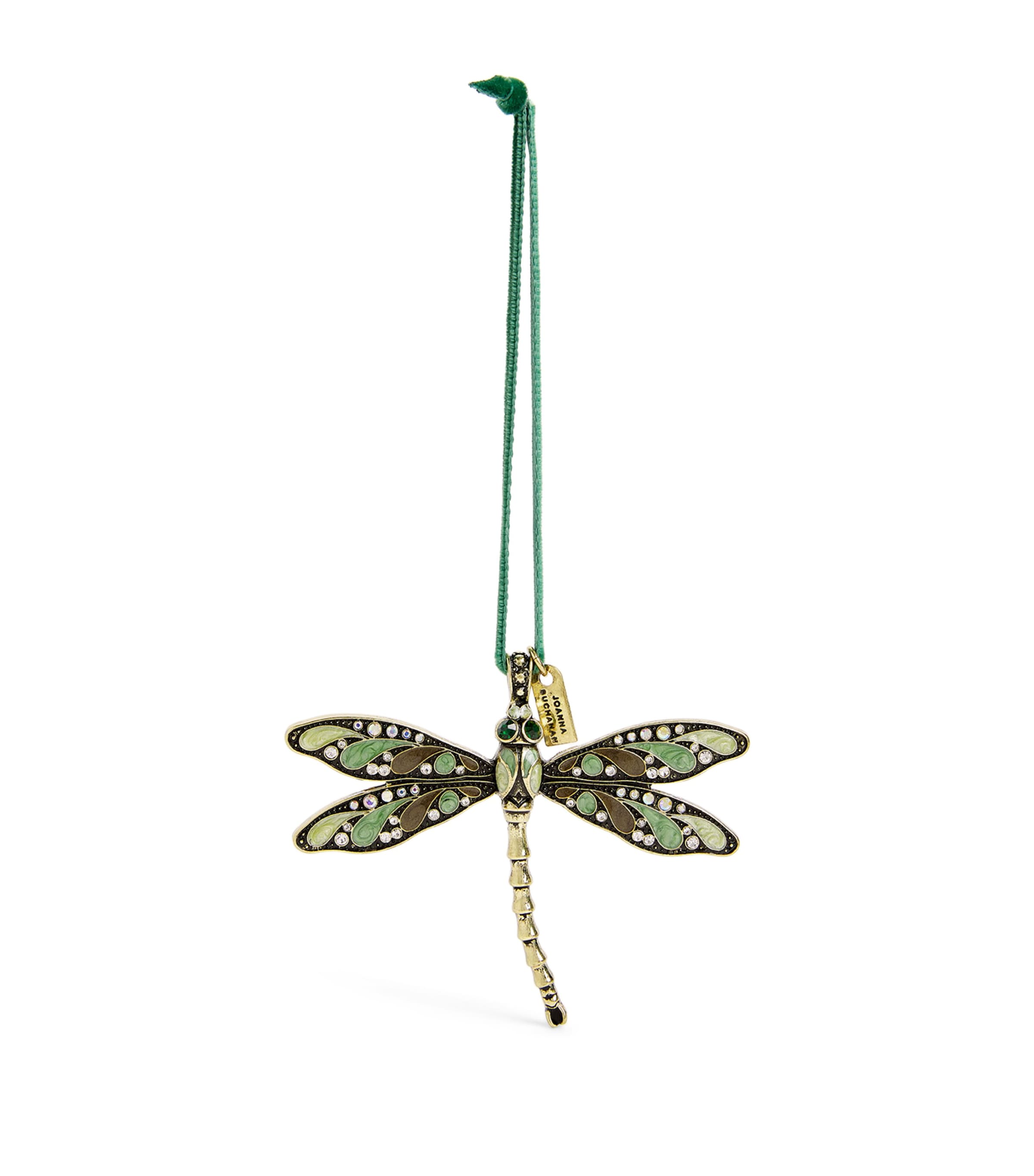 Joanna Buchanan Crystal Dragonfly Tree Decoration In Green