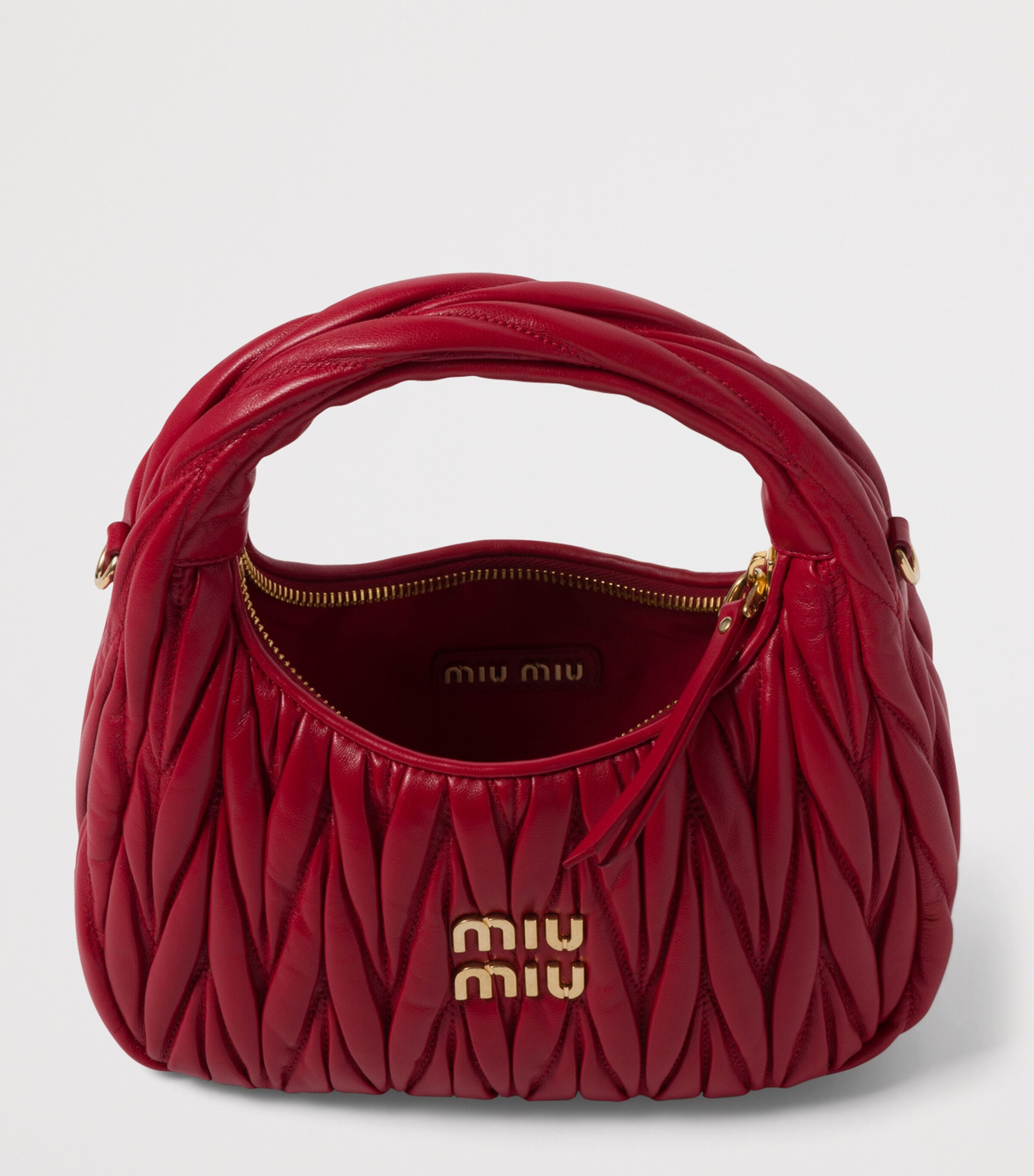 Miu Miu Matelassé Leather Wander Top-Handle Bag Red Image 6