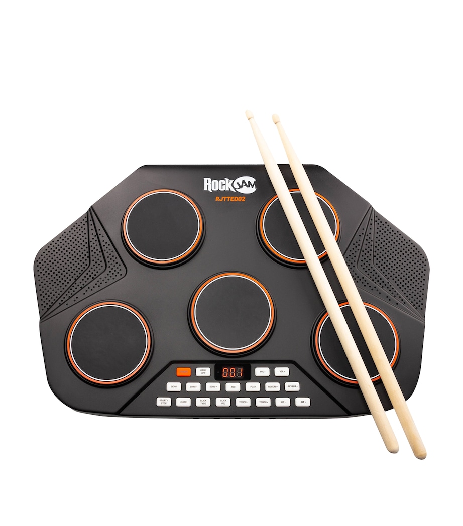 Rechargeable 5 Piece Tabletop Electric Drum Kit with Midi MULTI Image 1