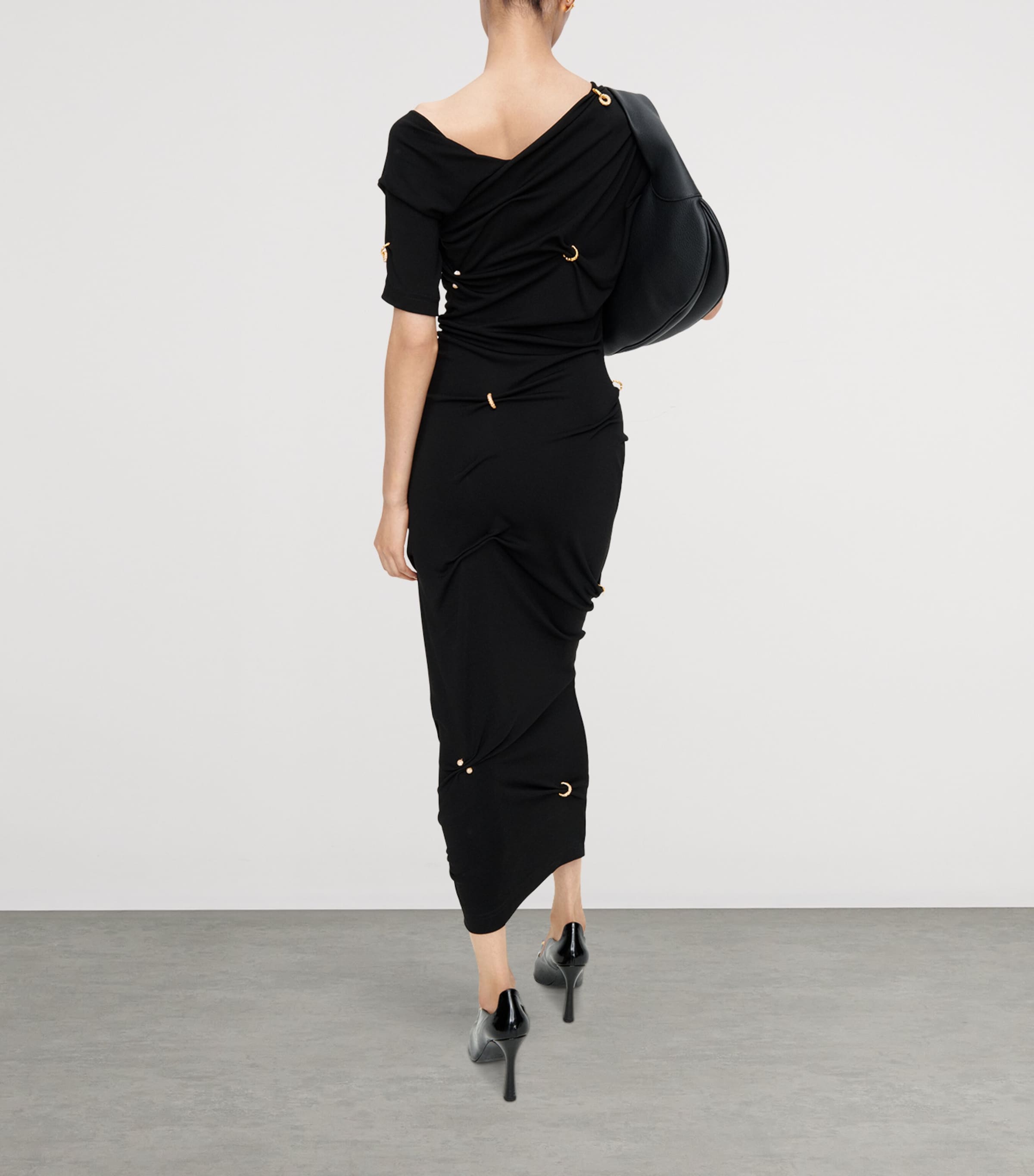 Schiaparelli Womens Piercings Midi Dress Black Image 3