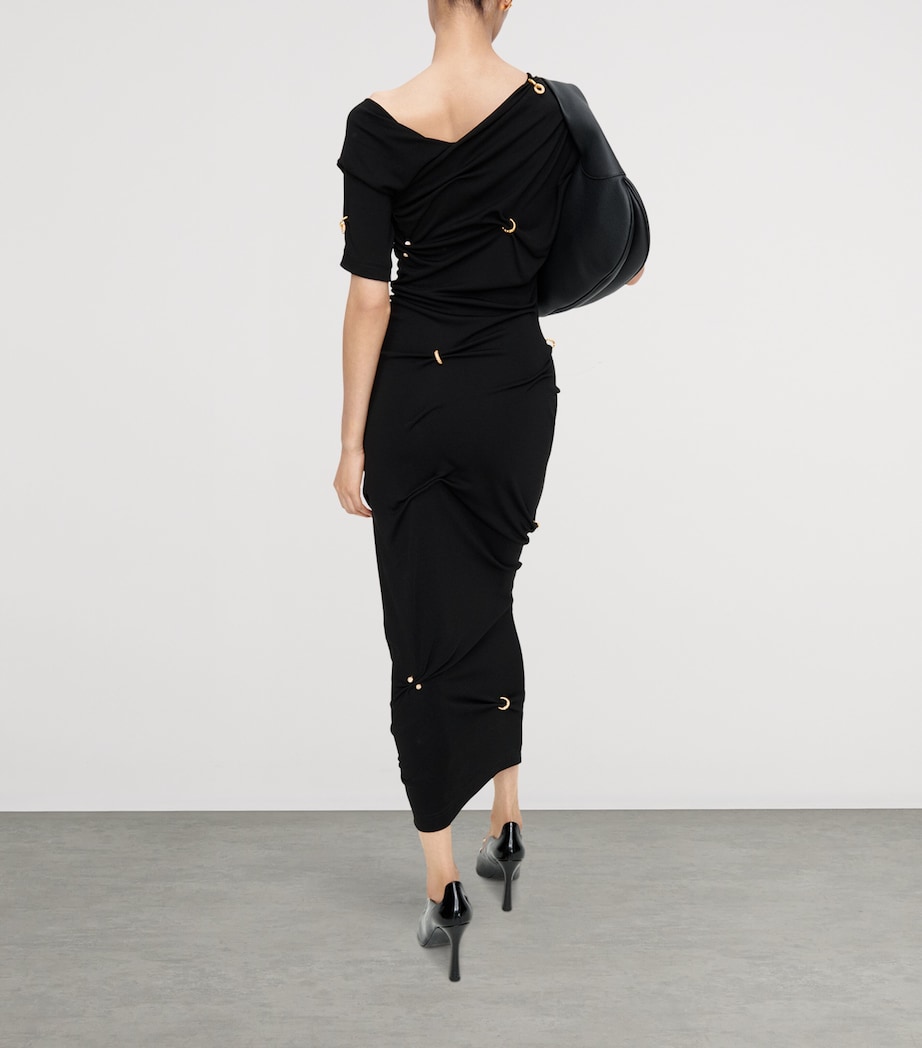 Schiaparelli Womens Piercings Midi Dress Black Image 3