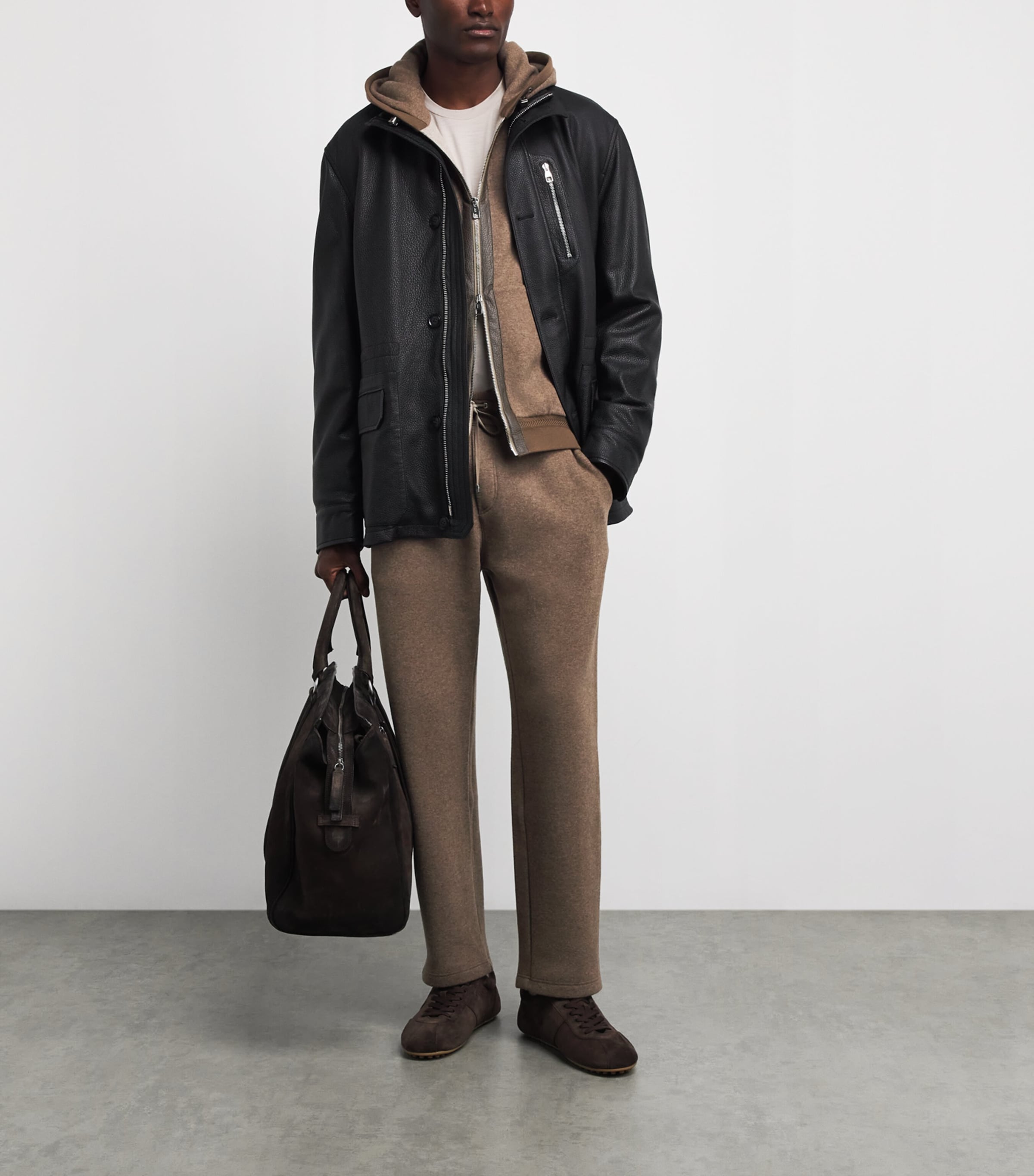Brett Johnson Mens Cashmere-Blend Drawstring Sweatpants Chestnut Image 2