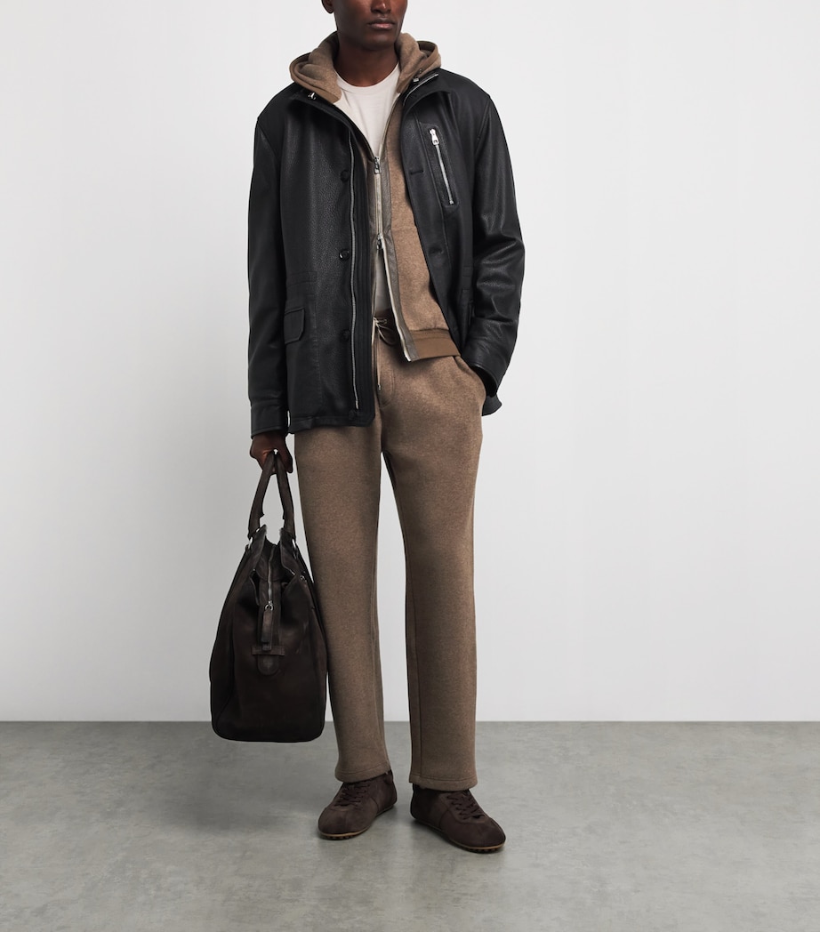Brett Johnson Mens Cashmere-Blend Drawstring Sweatpants Chestnut Image 2