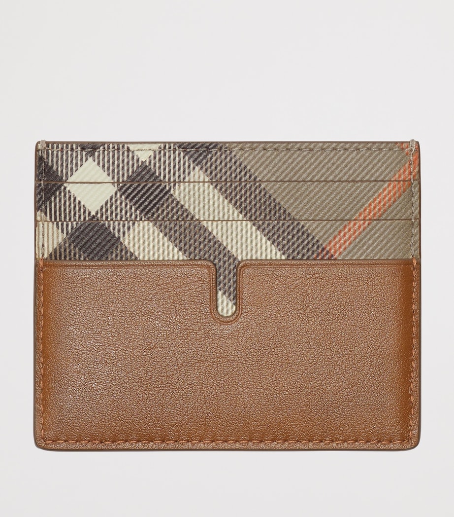 Burberry Leather Tall Pop Check Card-Holder Finch Brown/hazel Image 2