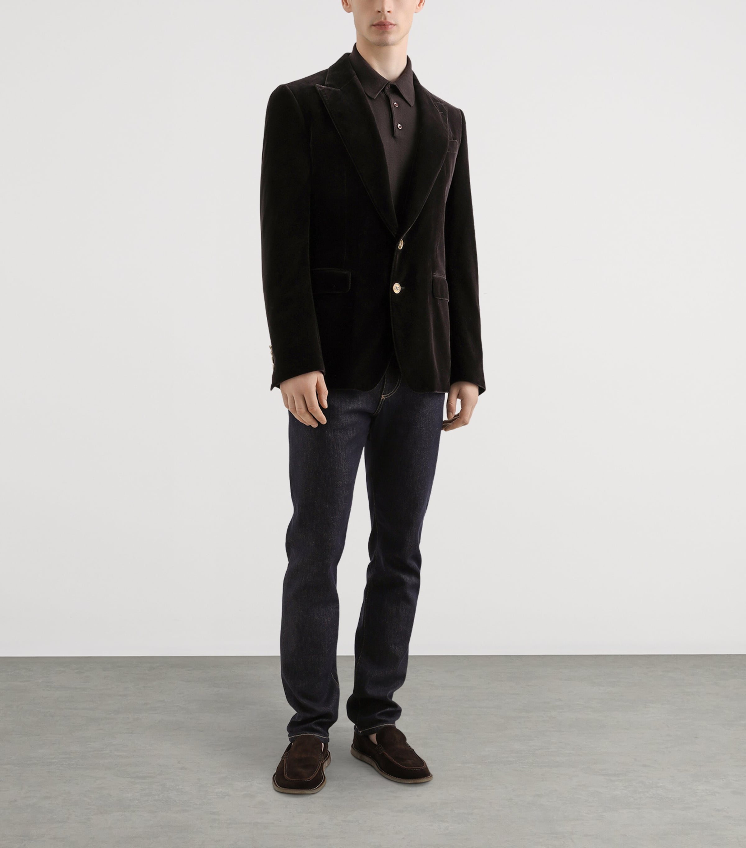 Cashmere Polo Sweater M0682-EBONY Image 4