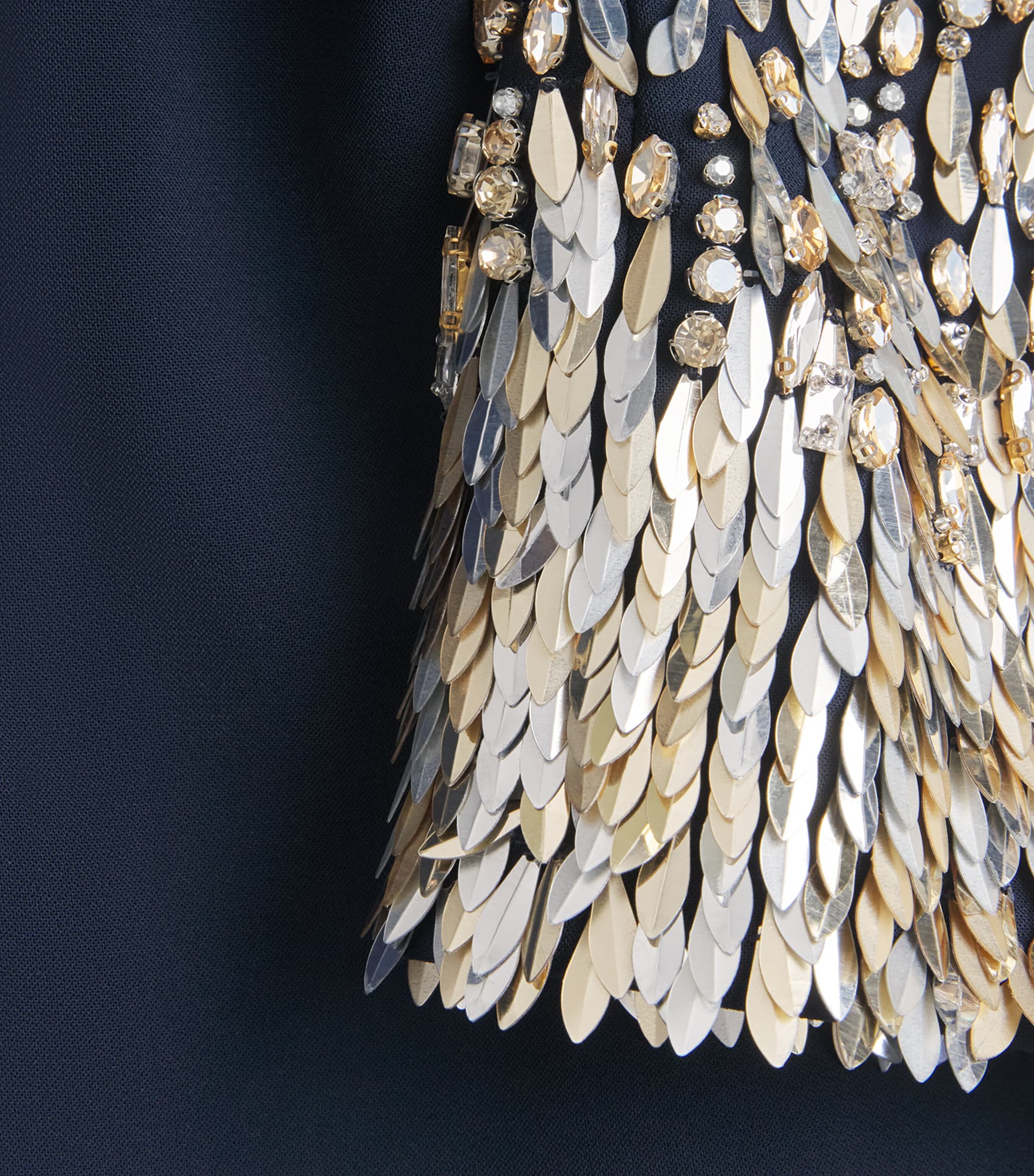 Jenny Packham Womens Embellished-Cuff Anita Maxi Dress Ink Image 6