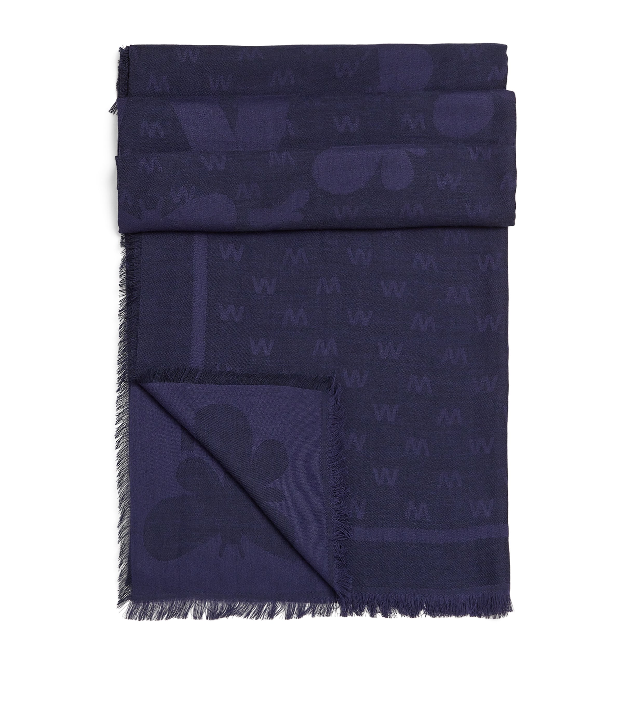 Weekend Max Mara Monogram Jacquard Scarf In Blue