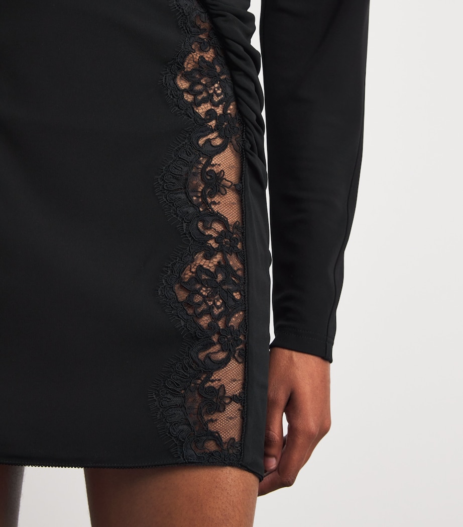 Lace-Detail Mini Dress 1000 BLACK Image 4