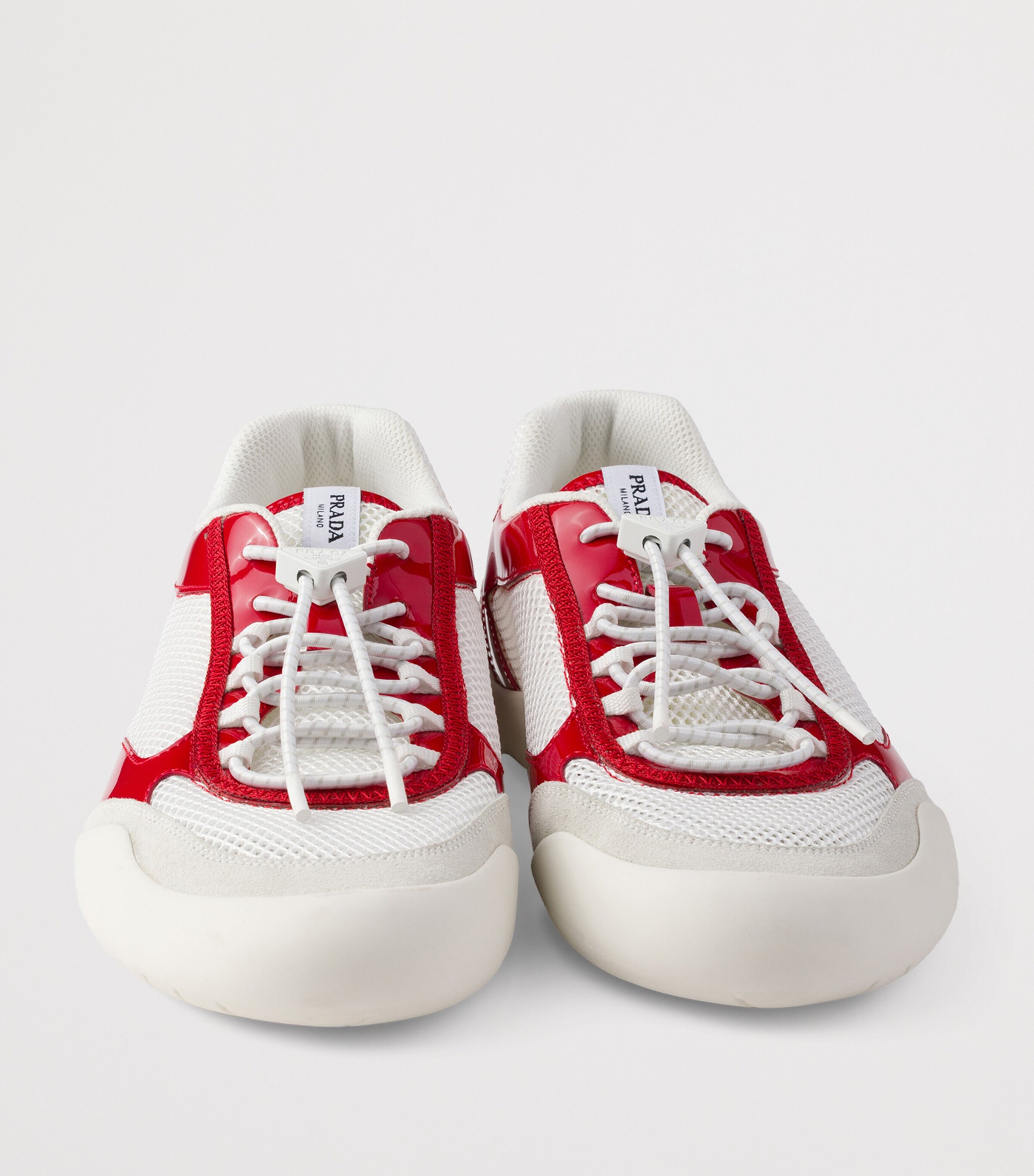 Prada Red and White Patent Mesh Sneakers s-l400.jpg main image 2