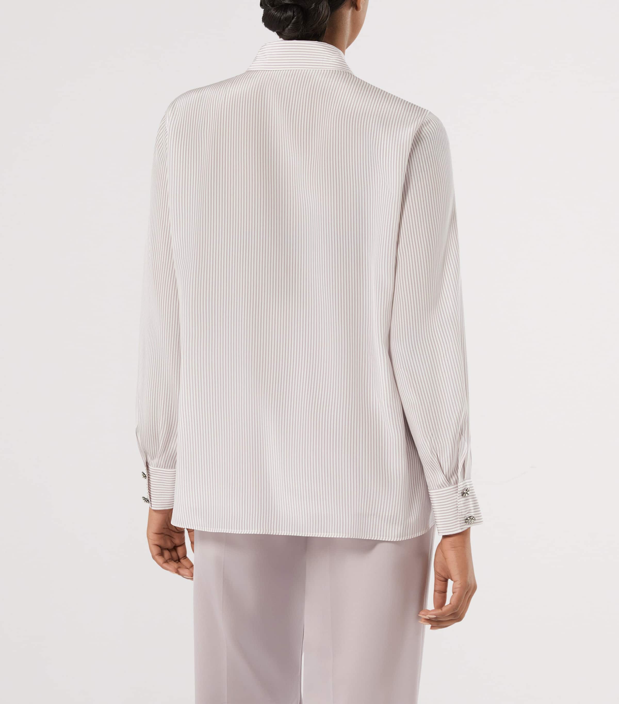 Marina Rinaldi Womens Silk Stripe Shirt Lilac Image 3